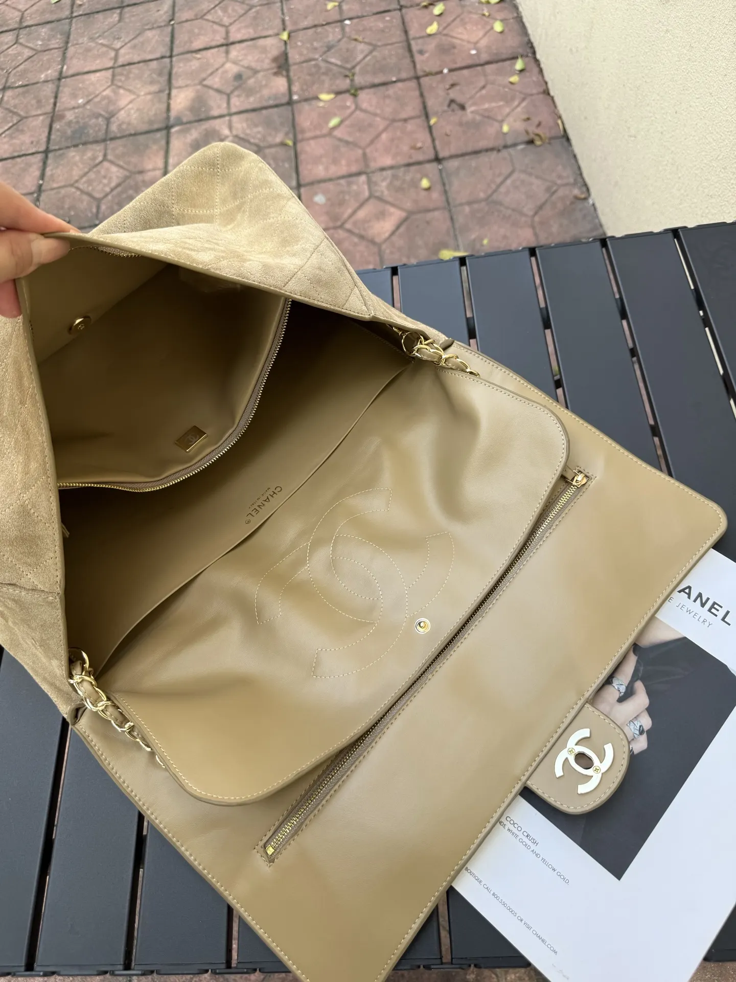 Maxi CF Suede Shoulder Bag D54017751 — view 7