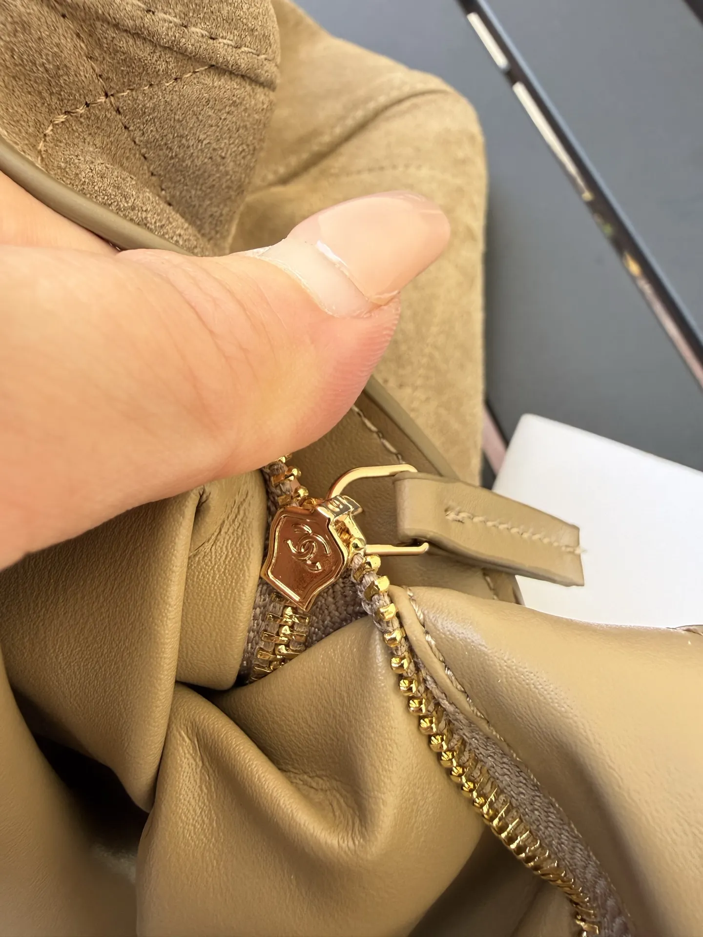 Maxi CF Suede Shoulder Bag D54017751 — view 8