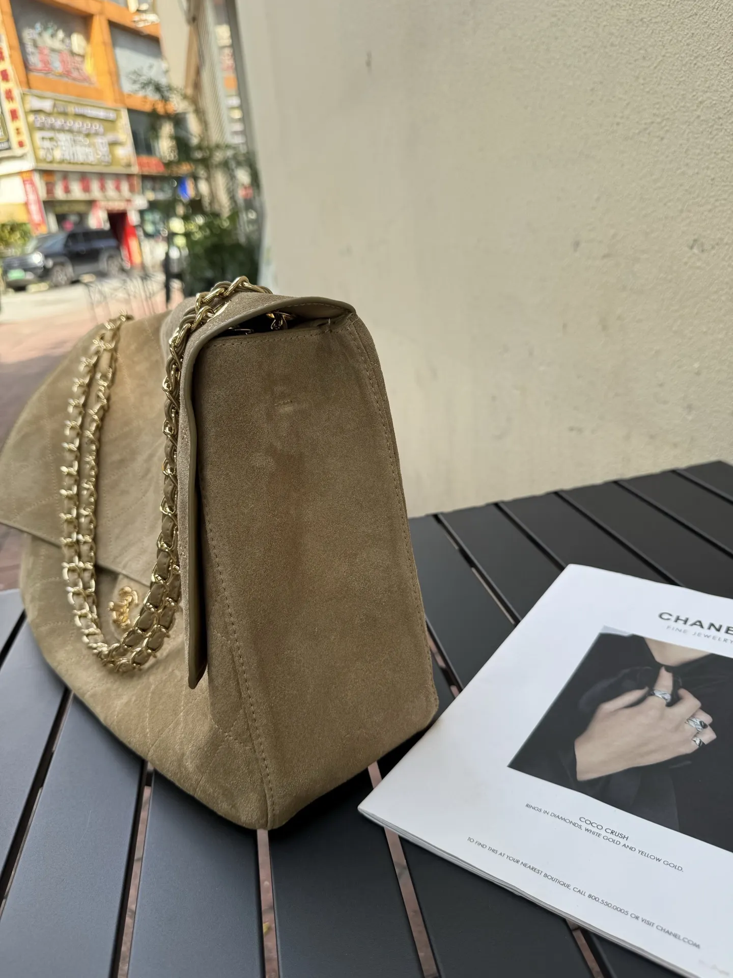 Maxi CF Suede Shoulder Bag D54017751 — view 9
