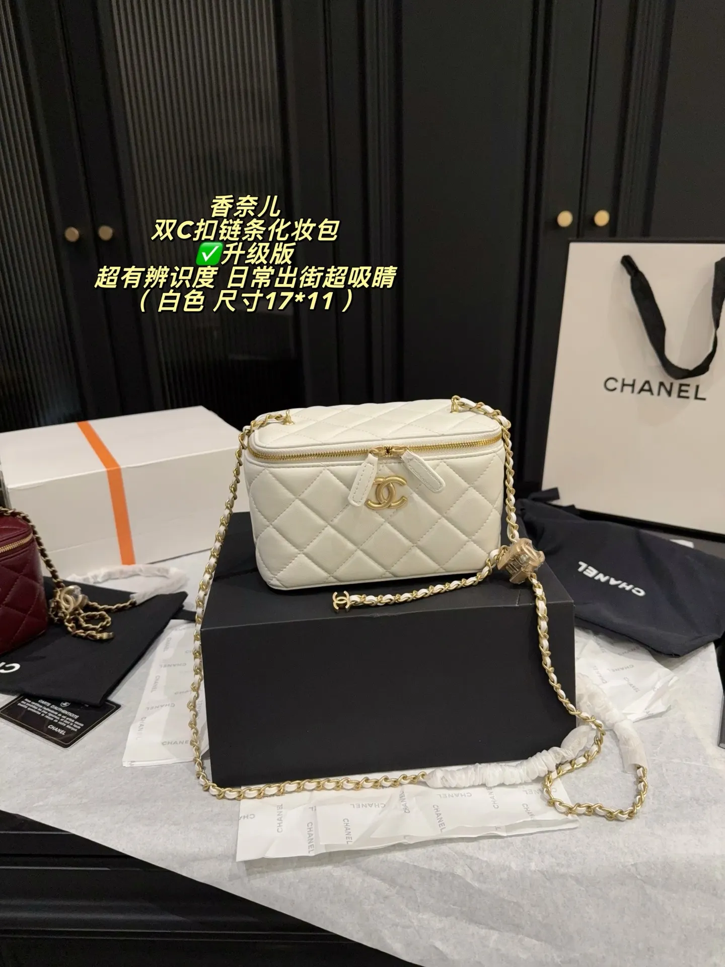 Quilted Chain Vanity Case Bag D28018469 — view 4