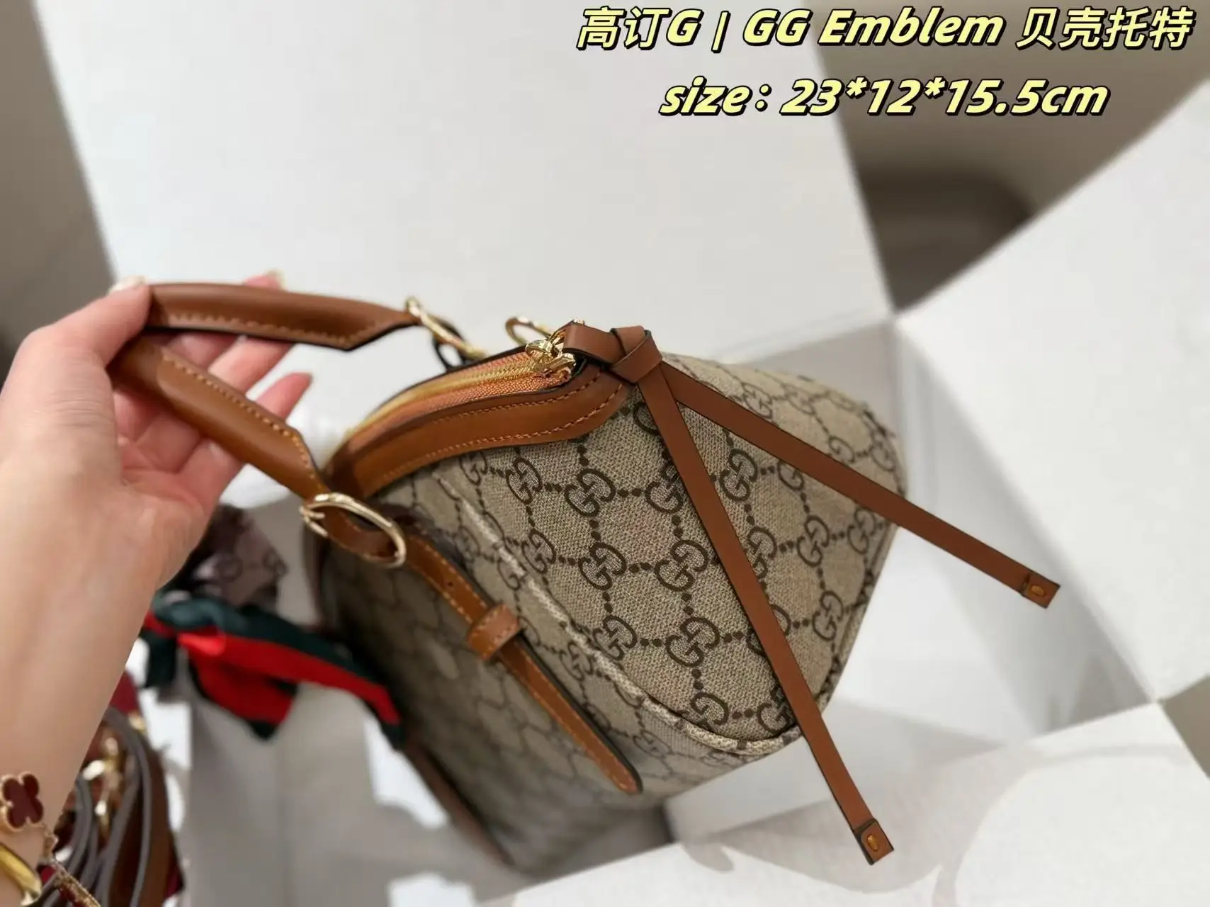 GG Emblem Shell Tote Bag D28018126 — view 3