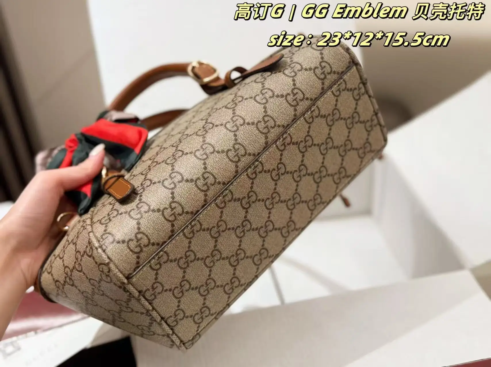 GG Emblem Shell Tote Bag D28018126 — view 7