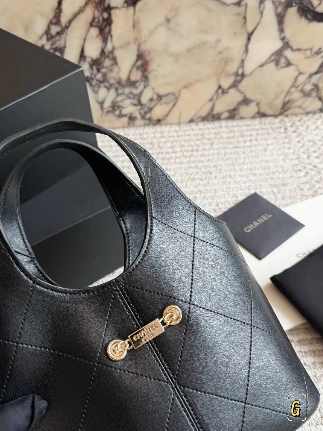 Chanel 26P Quilted Leather Bucket Bag D28518504 — view 4