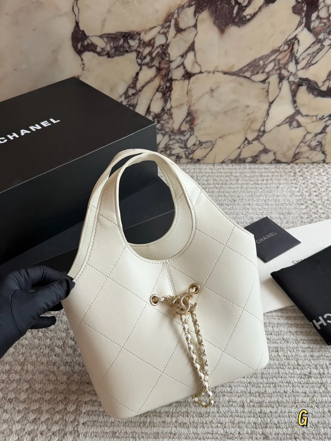 26P Quilted Leather Bucket Bag D28518505 — view 2