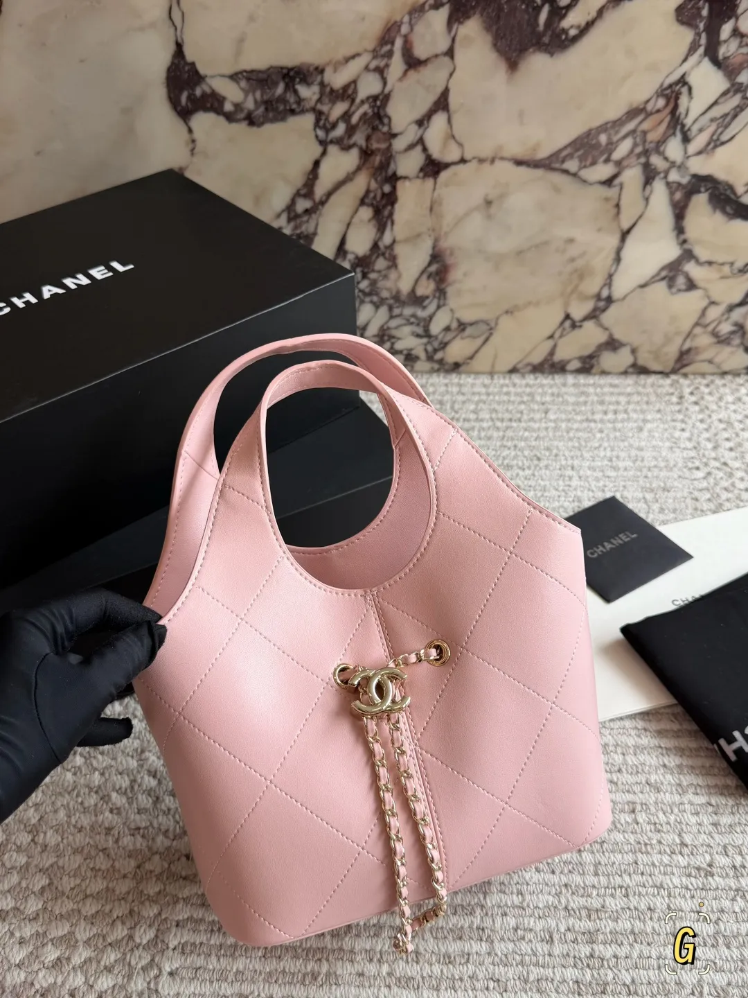 26P Quilted Leather Bucket Bag D28518505 — view 3