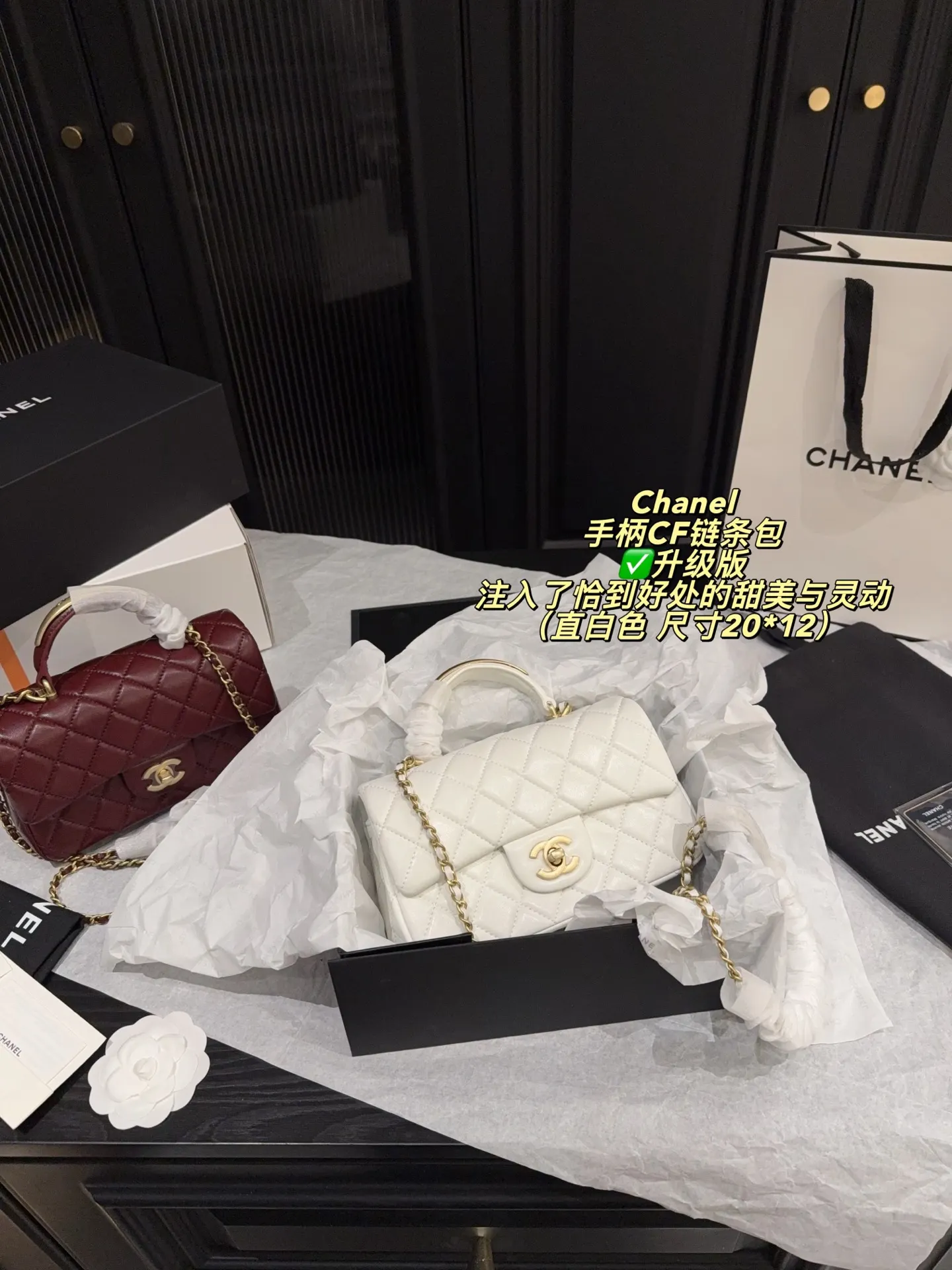 Chanel CF Quilted Top-Handle Chain Bag D28518464