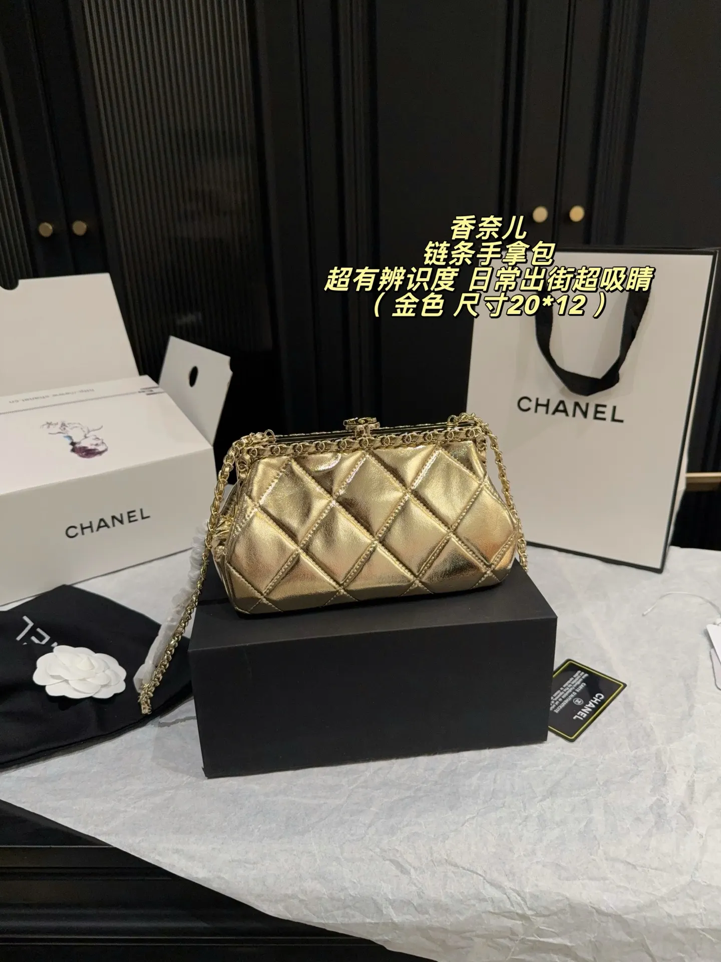 Chanel 19 Quilted Chain Clutch Bag D28518178 — view 2