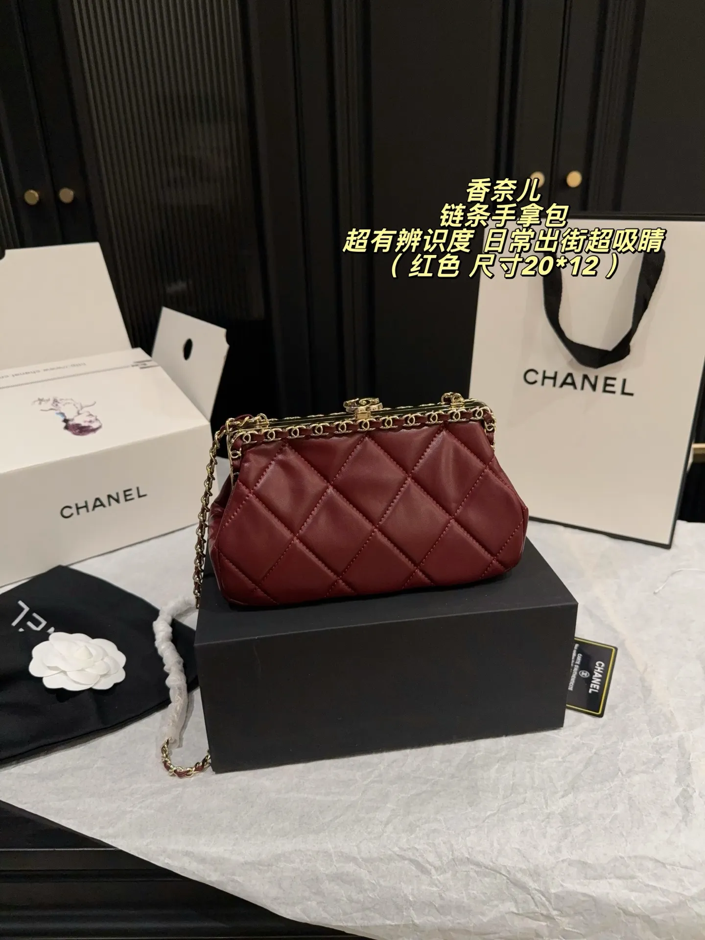 Chanel 19 Quilted Chain Clutch Bag D28518178 — view 4