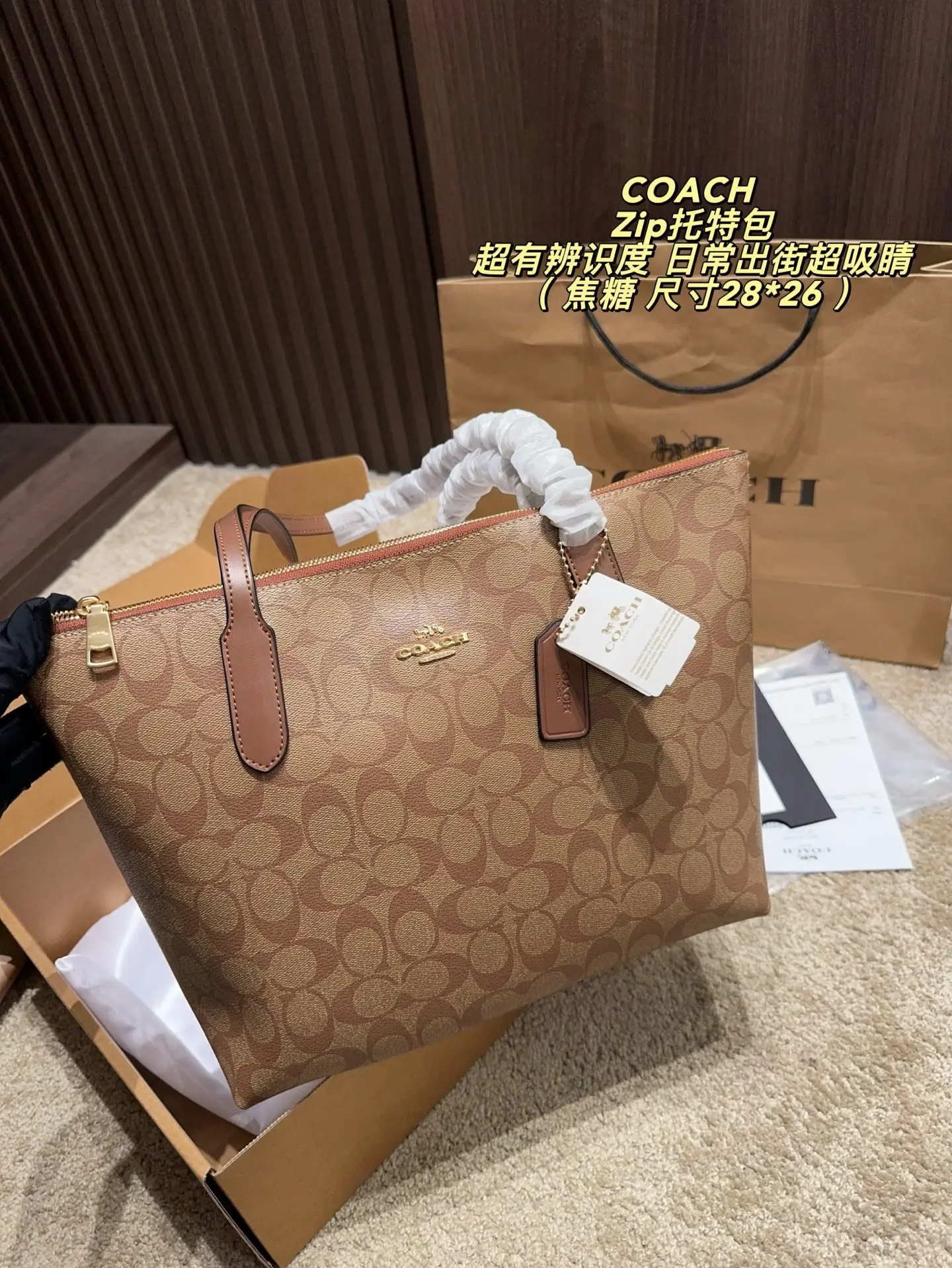 Zip-Top Monogram Coated Canvas Tote Bag D29018402 — view 11