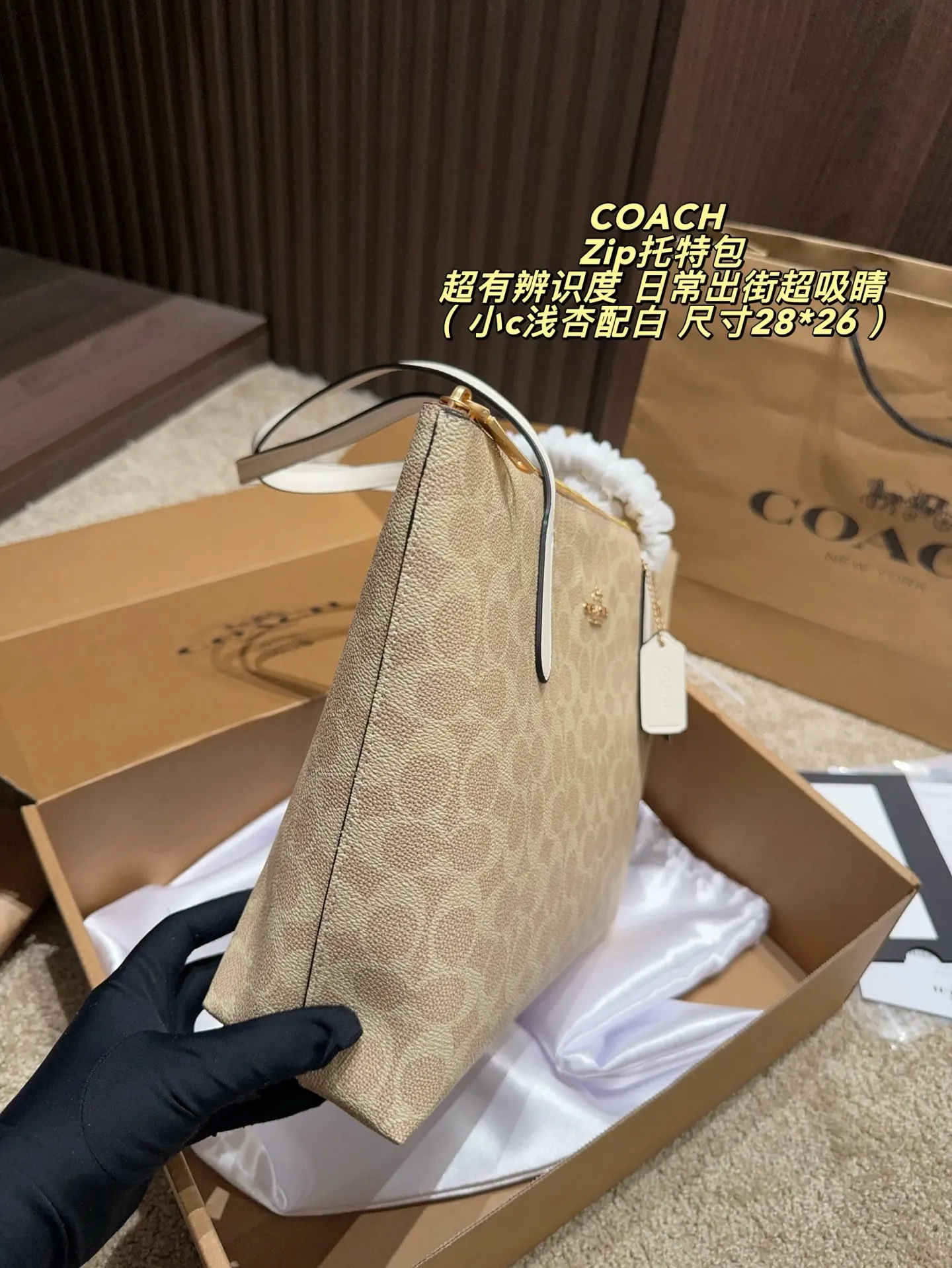 Zip-Top Monogram Coated Canvas Tote Bag D29018402 — view 4
