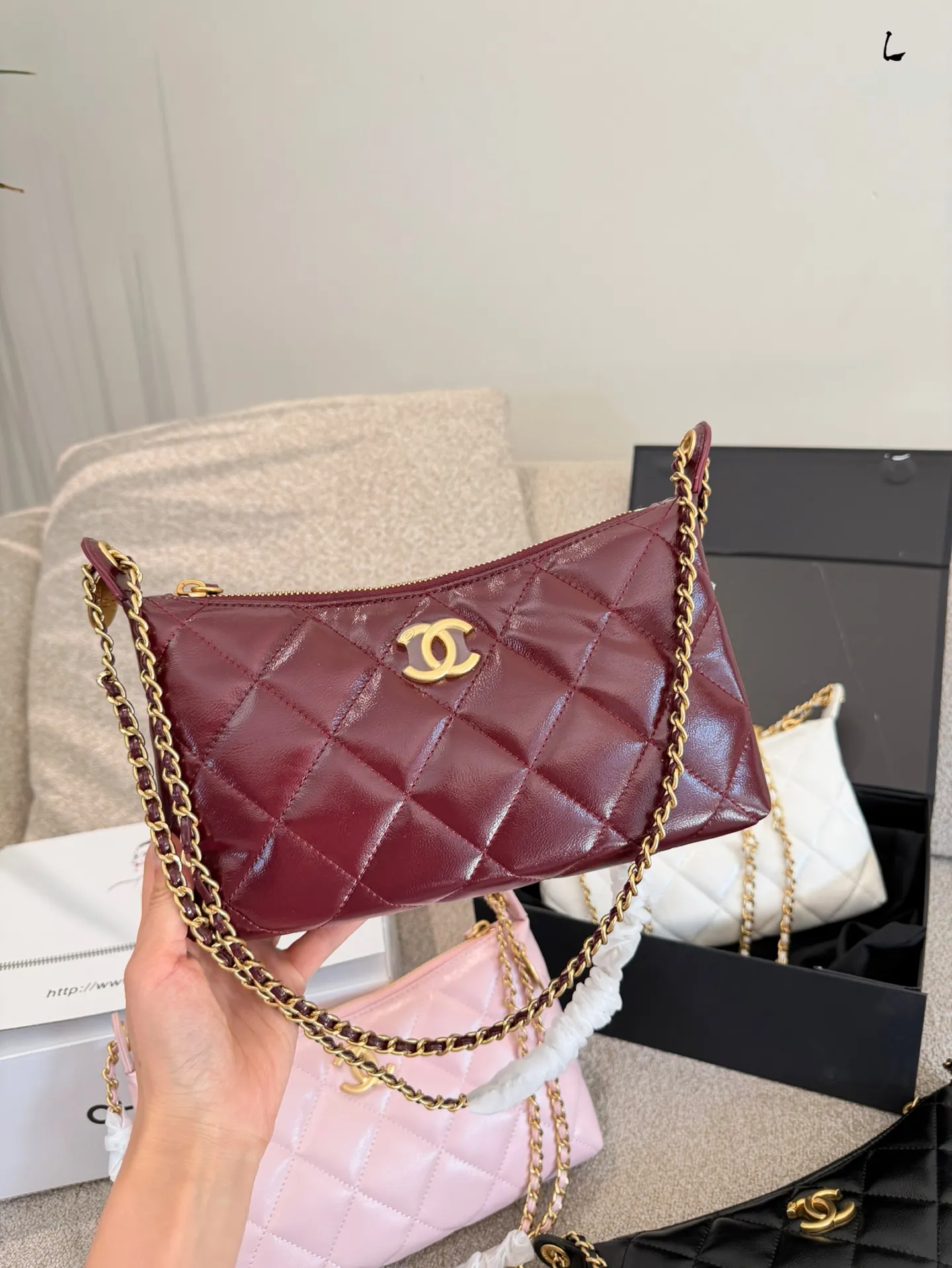 Quilted Lambskin Hobo Bag D30018020 — view 5