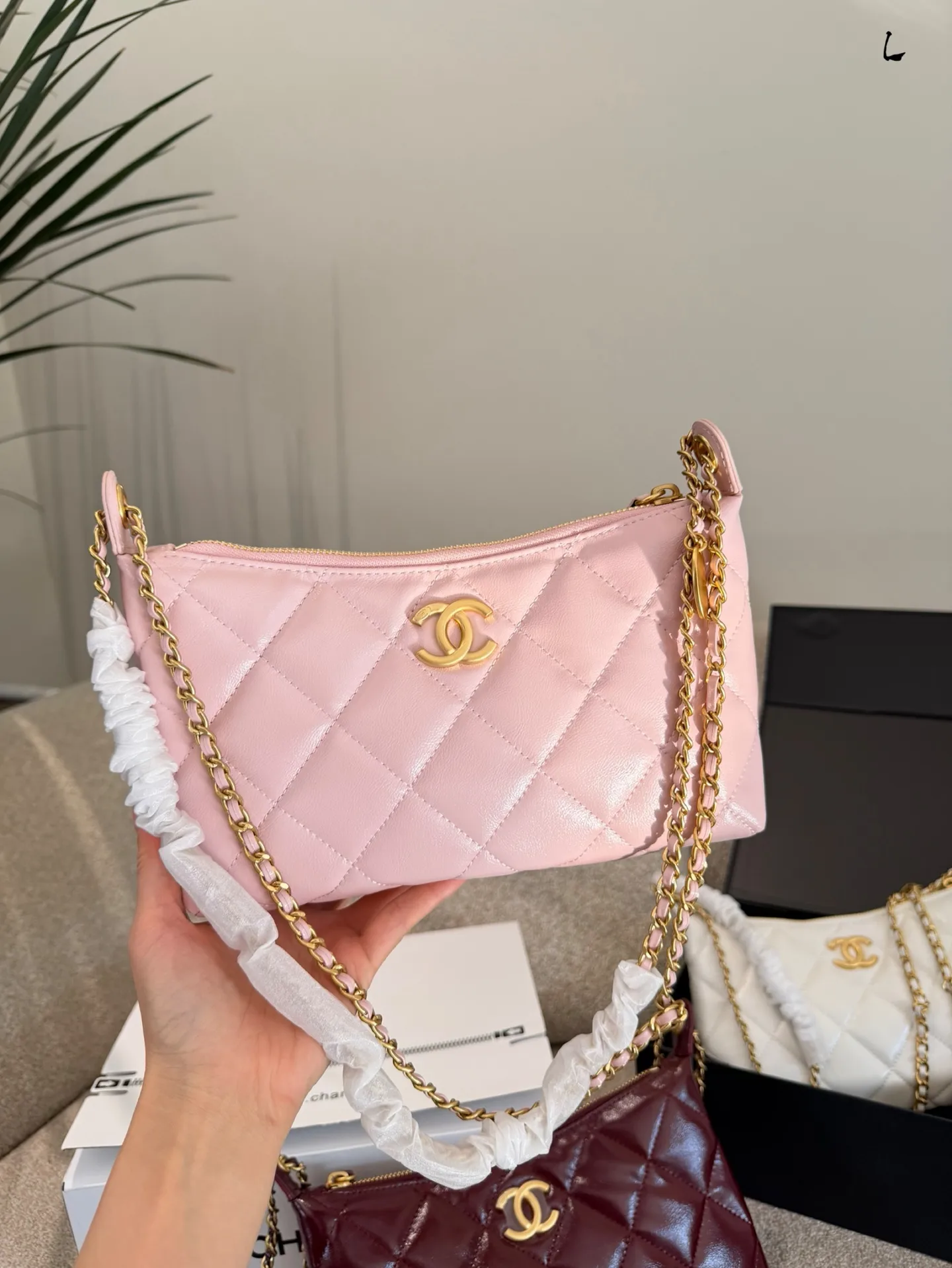 Quilted Lambskin Hobo Bag D30018020 — view 6
