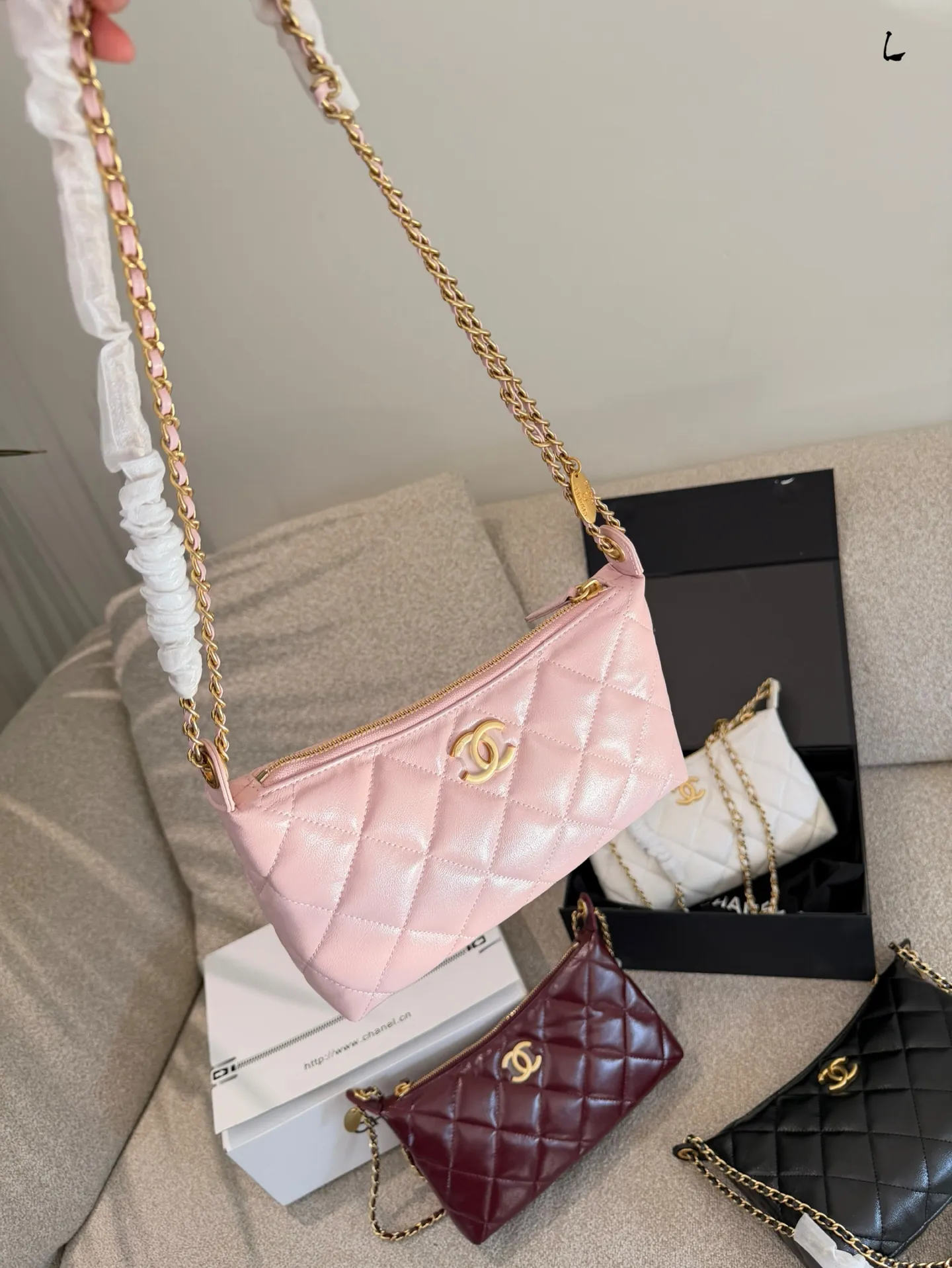 Quilted Lambskin Hobo Bag D30018020 — view 7