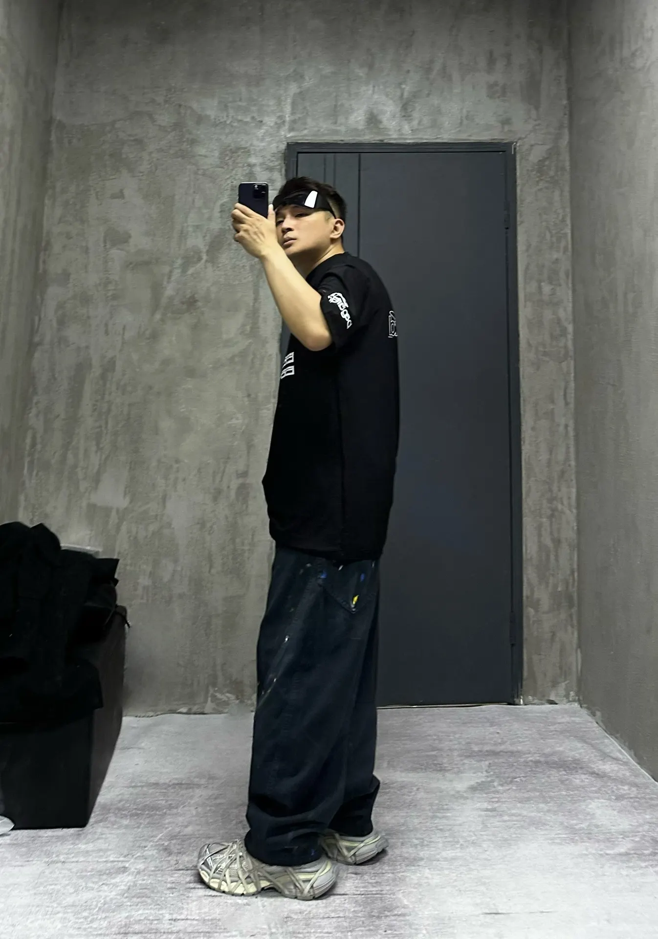 Paint-Splatter Twill Curved-Leg Trousers D20520552 — view 2
