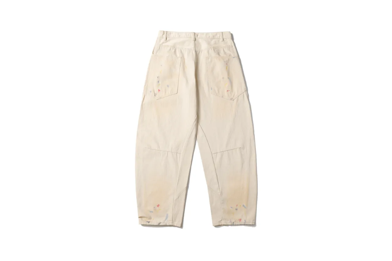 Paint-Splatter Twill Curved-Leg Trousers D20520552 — view 11