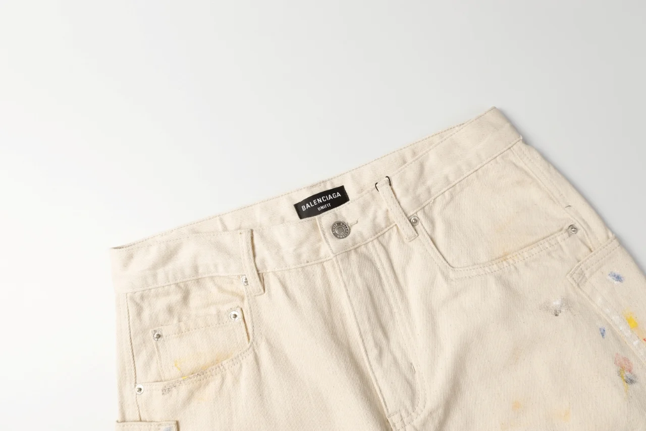 Paint-Splatter Twill Curved-Leg Trousers D20520552 — view 13