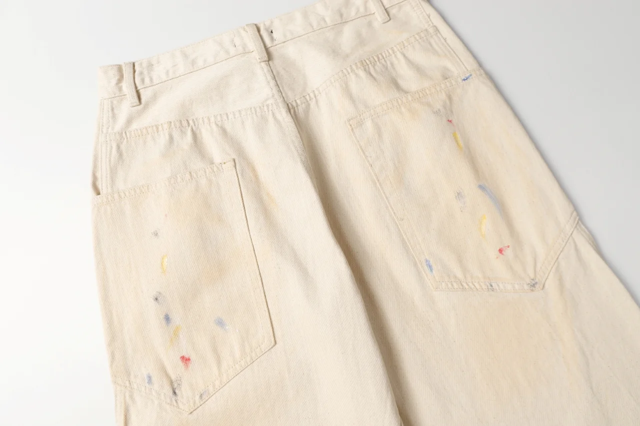 Paint-Splatter Twill Curved-Leg Trousers D20520552 — view 14