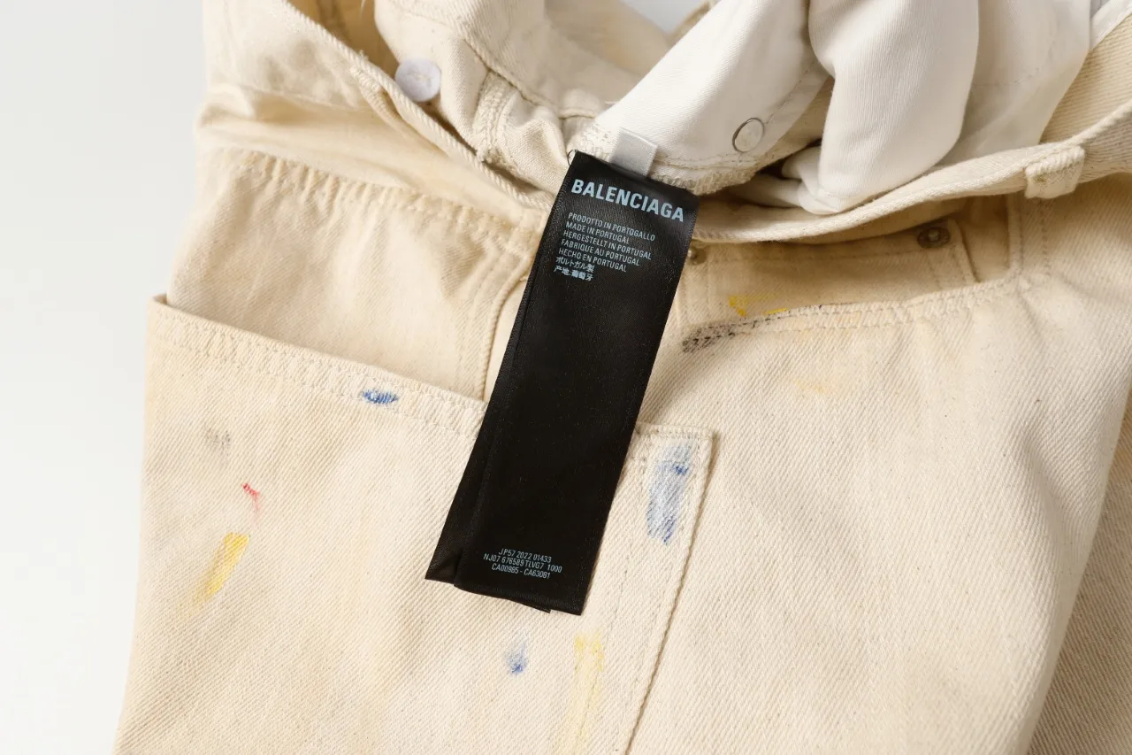 Paint-Splatter Twill Curved-Leg Trousers D20520552 — view 17