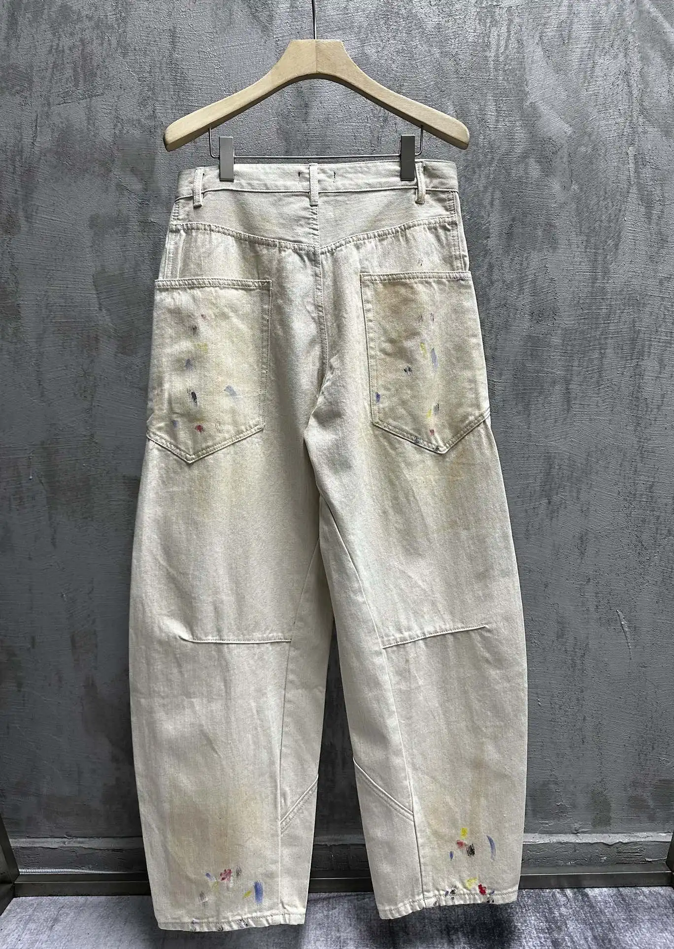 Paint-Splatter Twill Curved-Leg Trousers D20520552 — view 20