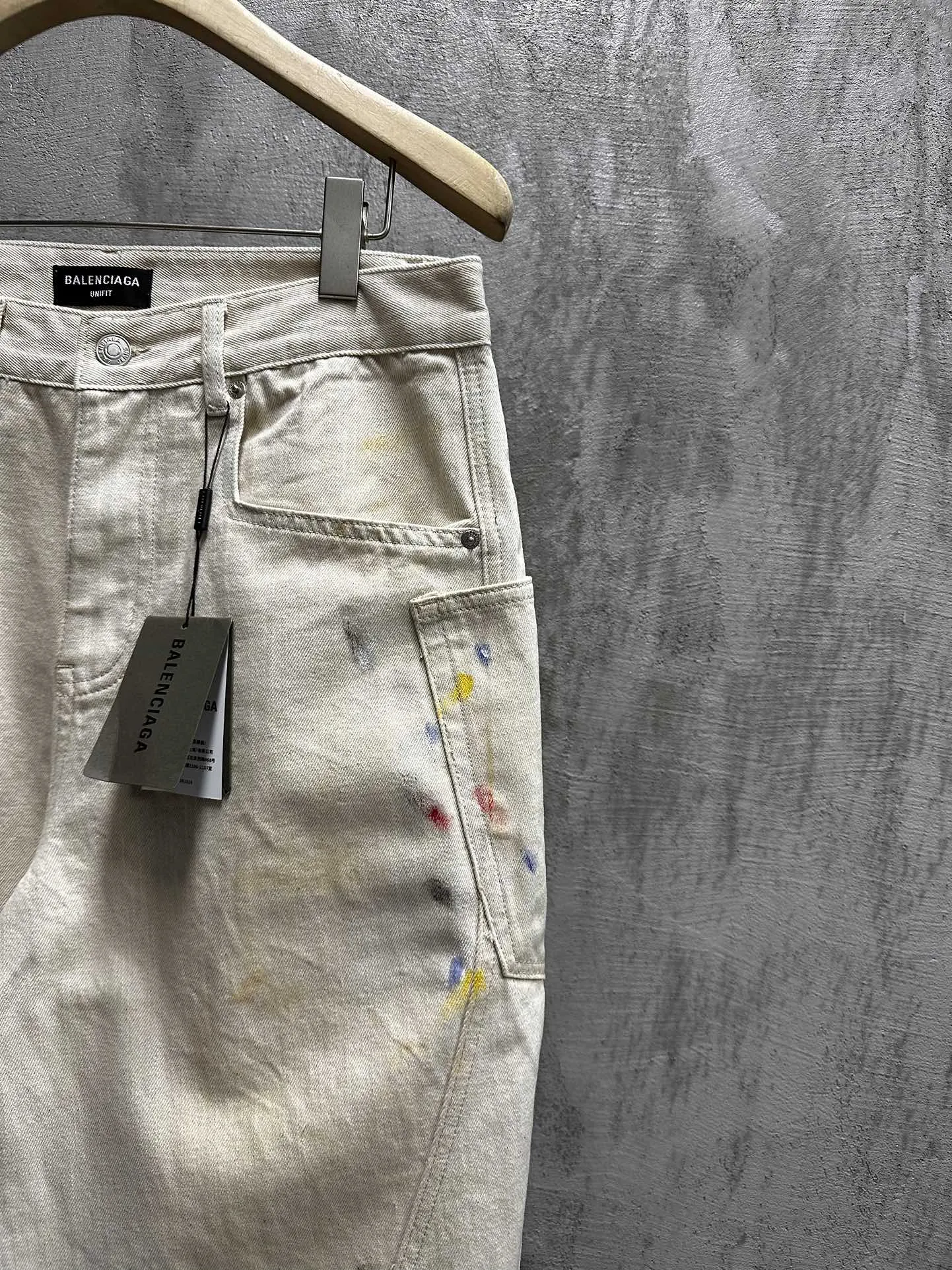 Paint-Splatter Twill Curved-Leg Trousers D20520552 — view 21