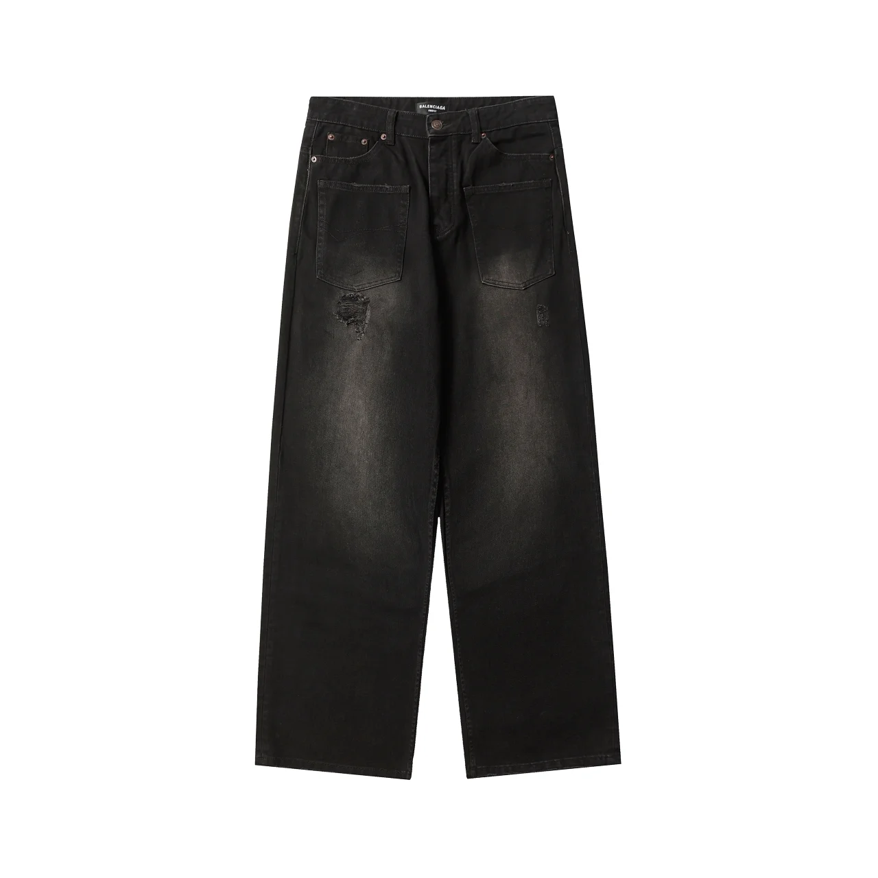 Reversed Pocket Distressed Wide-Leg Jeans D24018637 — view 11