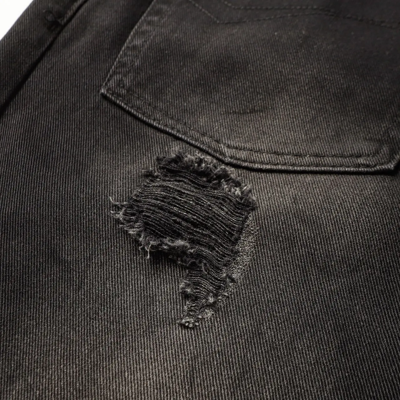 Reversed Pocket Distressed Wide-Leg Jeans D24018637 — view 13
