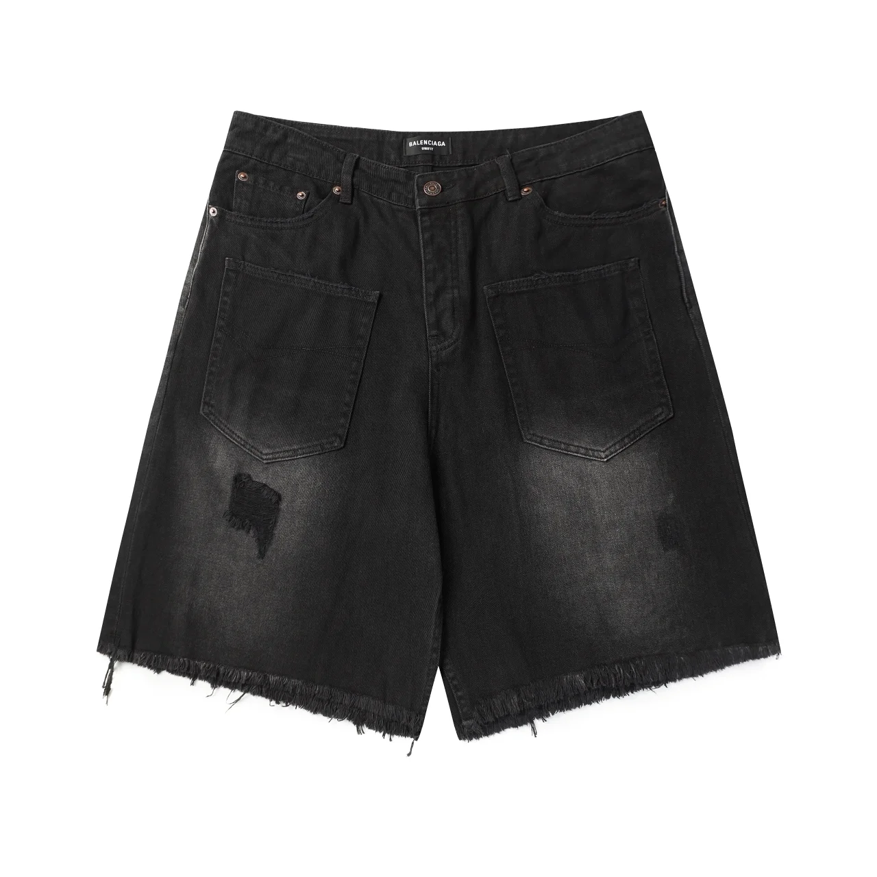 Distressed Frayed Denim Shorts D21518636