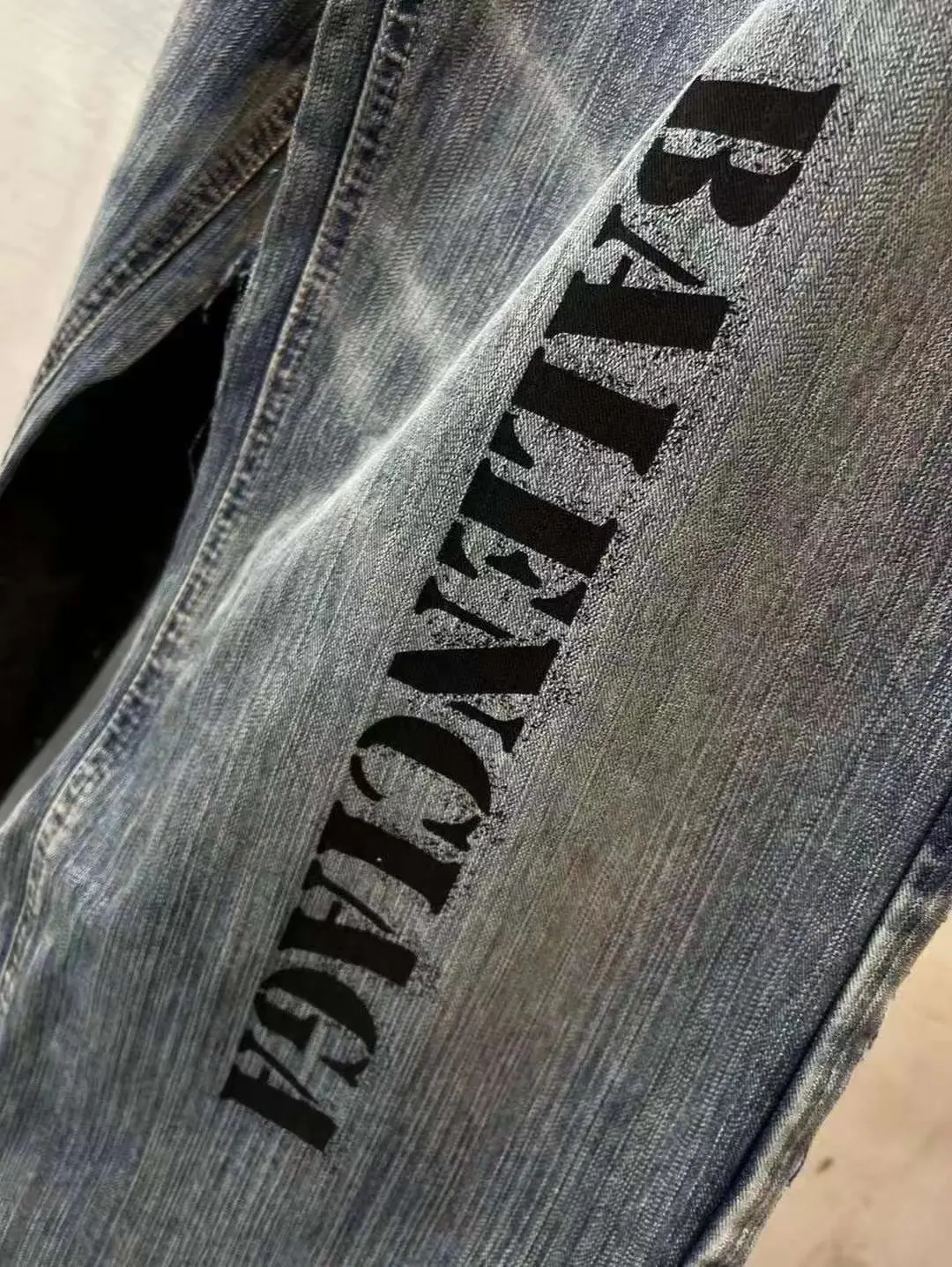 Hybrid Denim and Jersey Wide-Leg Jeans D23020549 — view 4