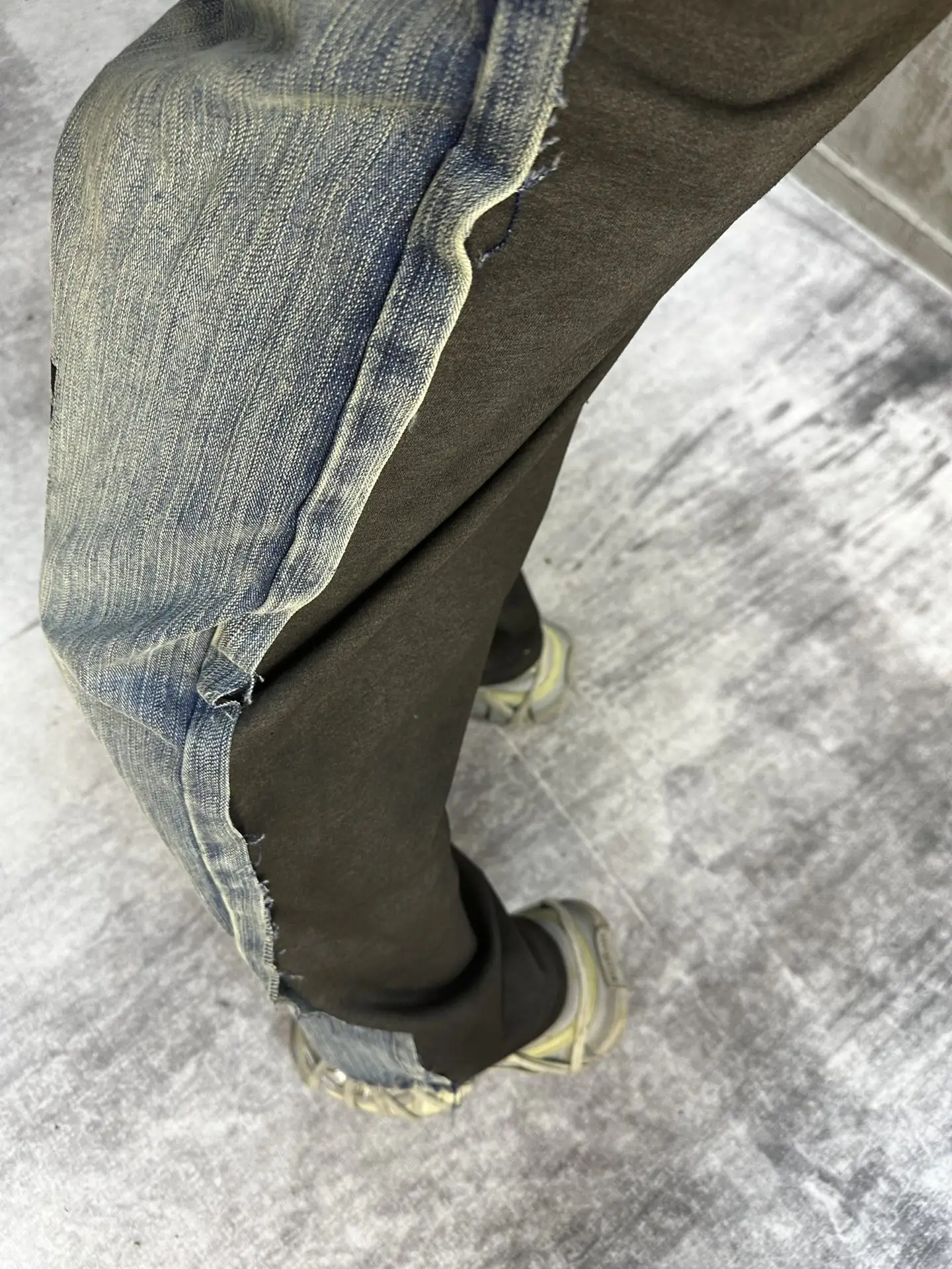 Hybrid Denim and Jersey Wide-Leg Jeans D23020550 — view 6
