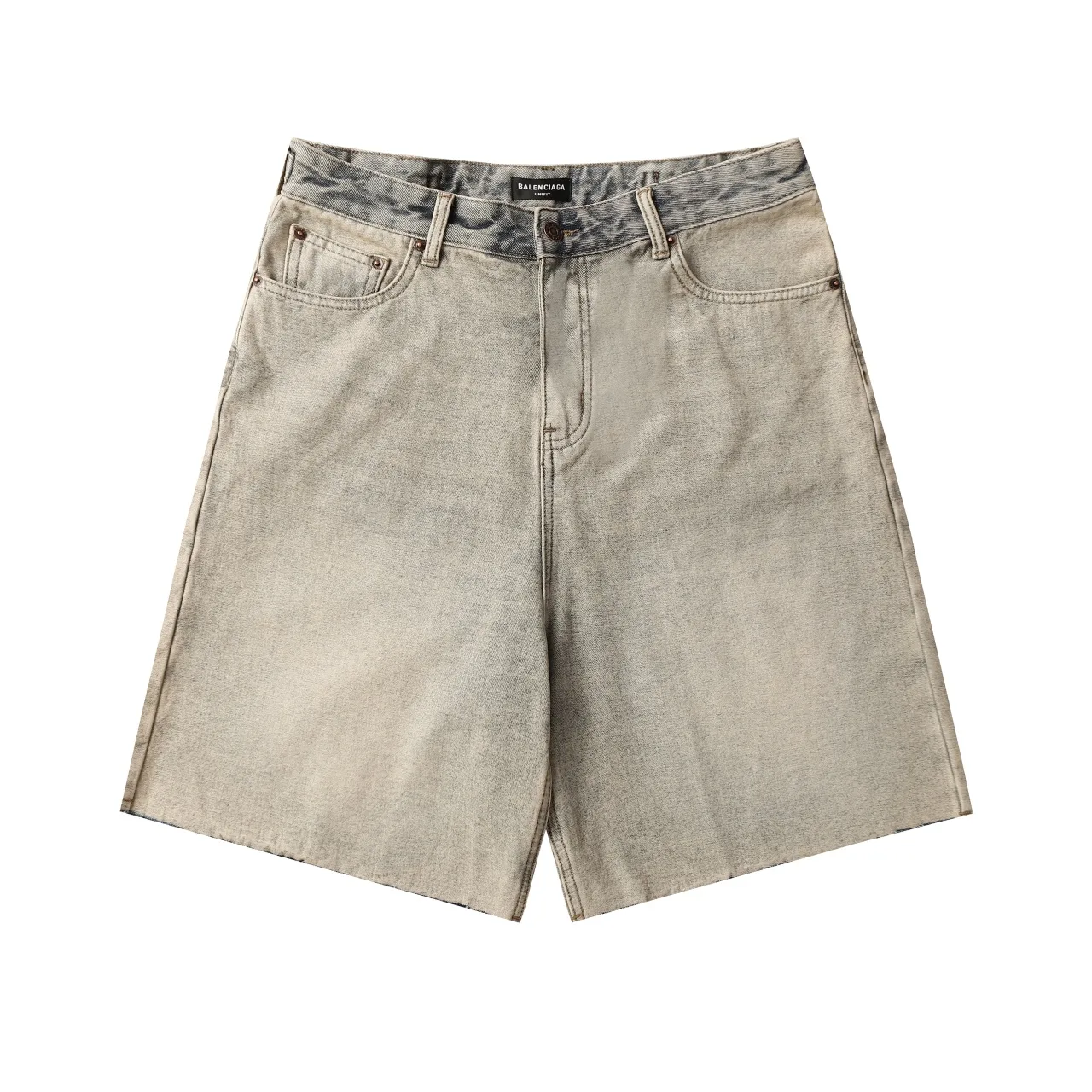 Inside-Out Effect Baggy Denim Shorts D21018719