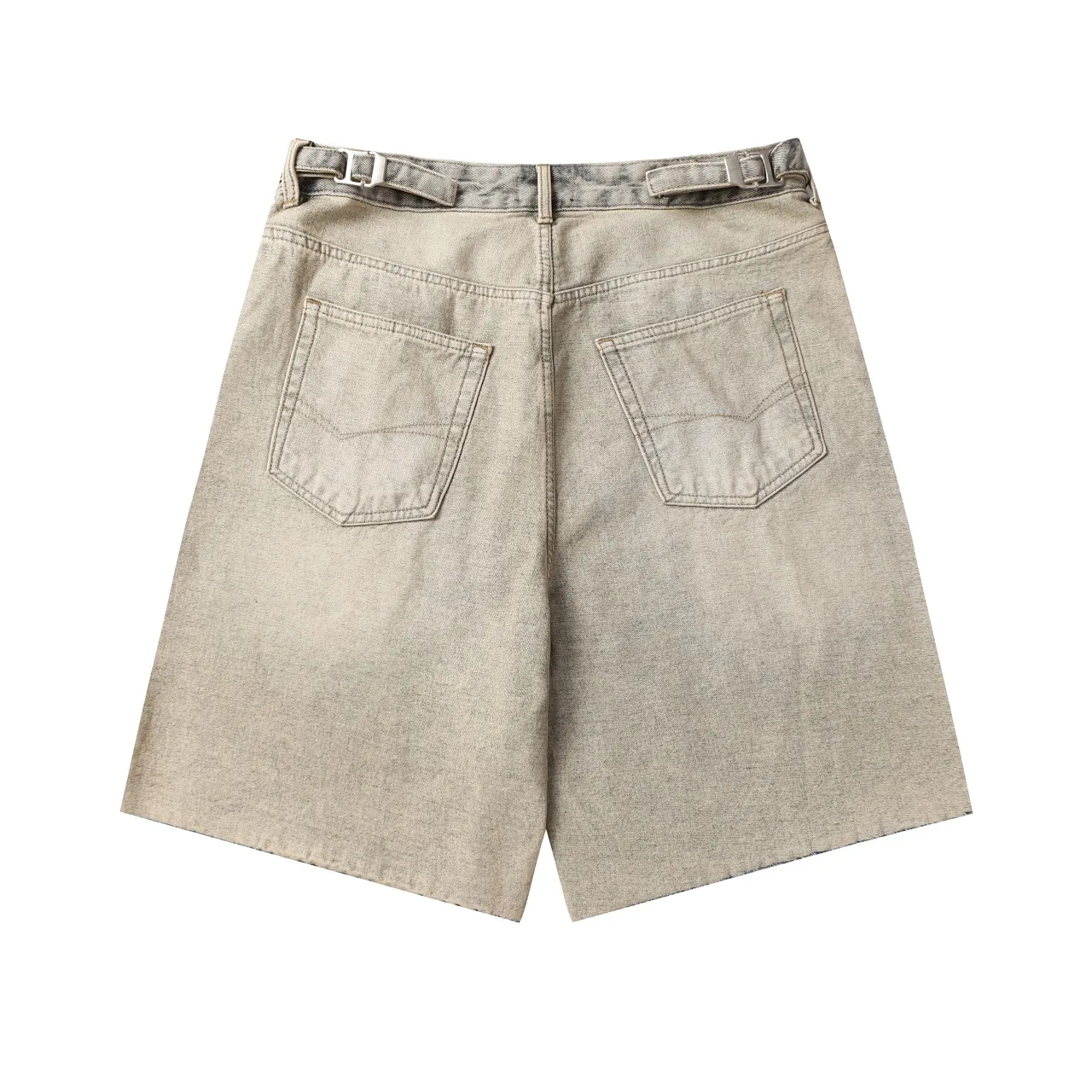 Inside-Out Effect Baggy Denim Shorts D21018719 — view 2