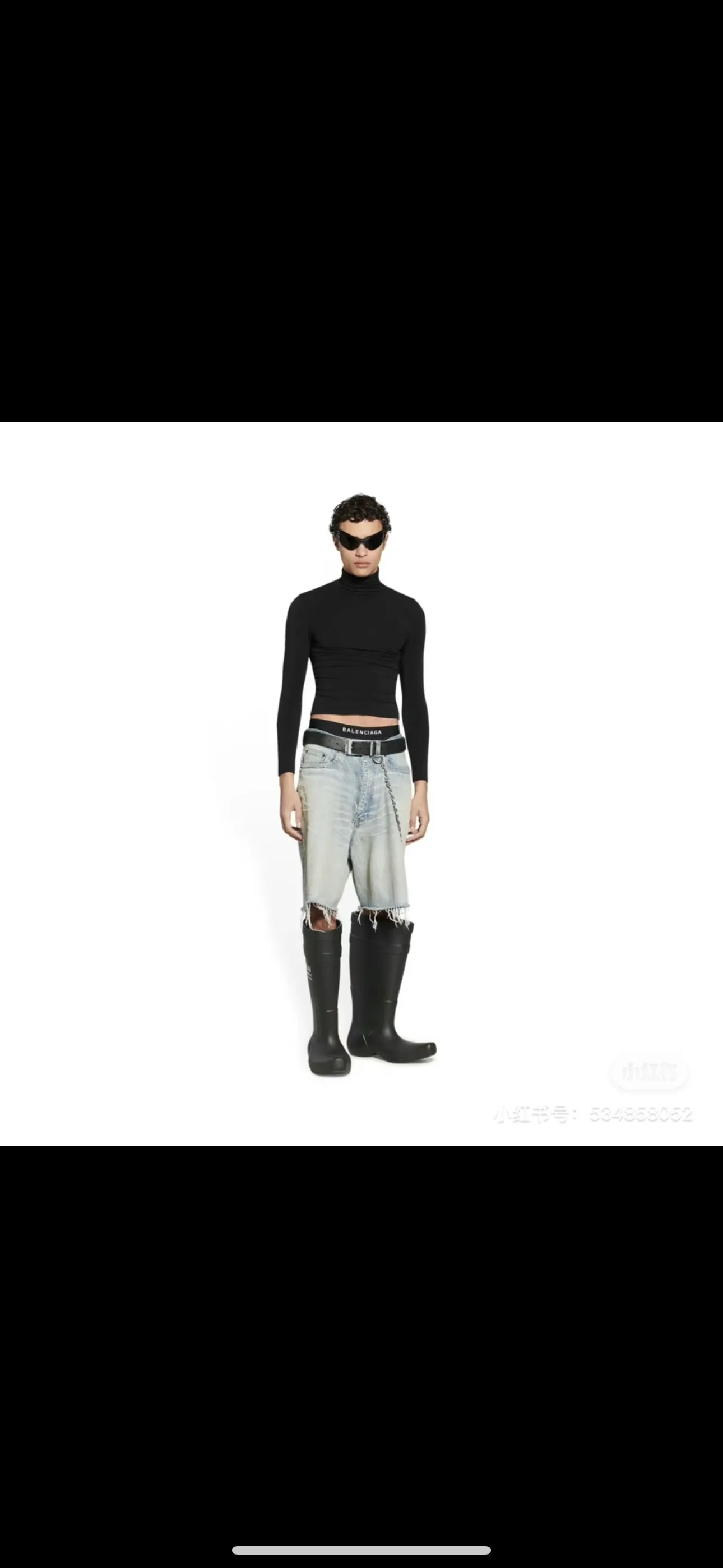 Baggy Washed Denim Shorts D21518631 — view 5