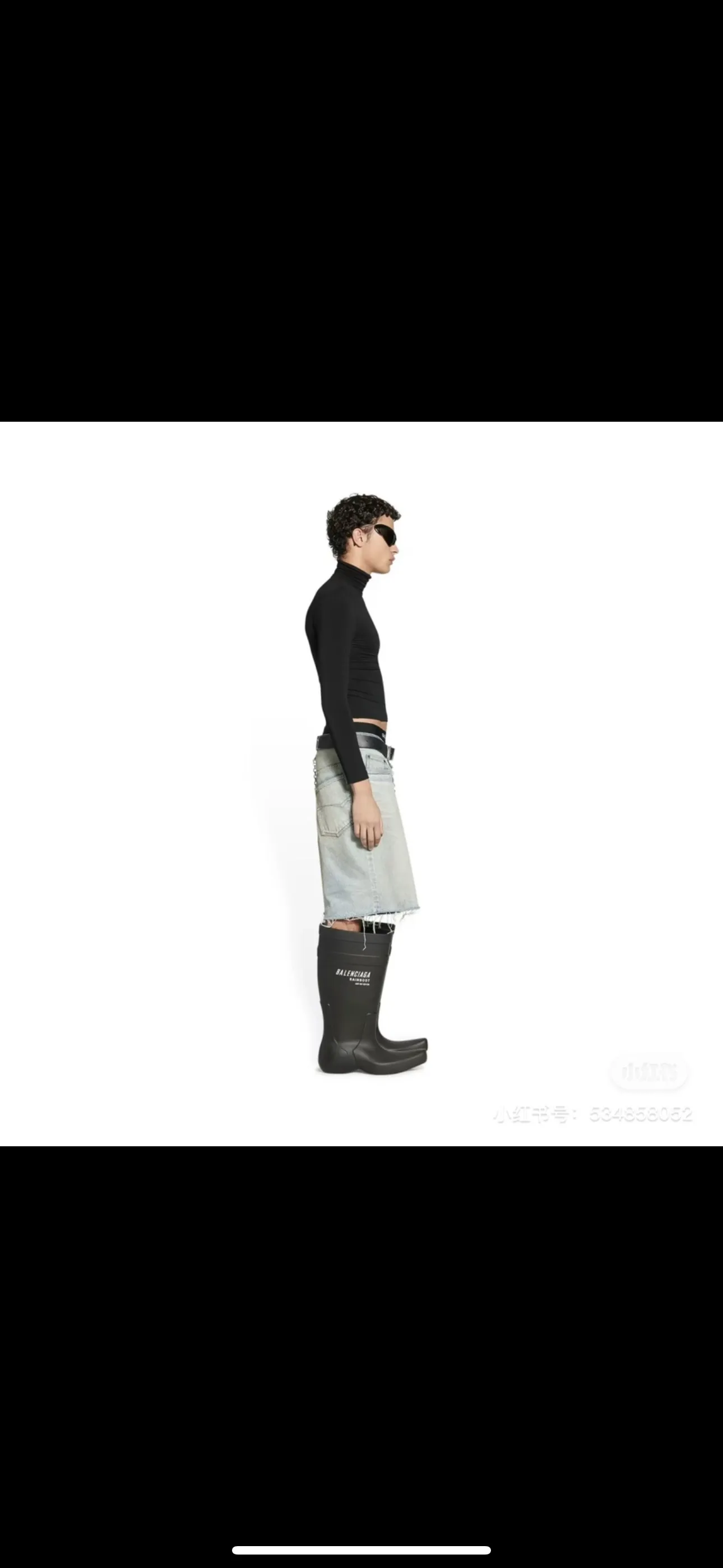 Baggy Washed Denim Shorts D21518631 — view 6