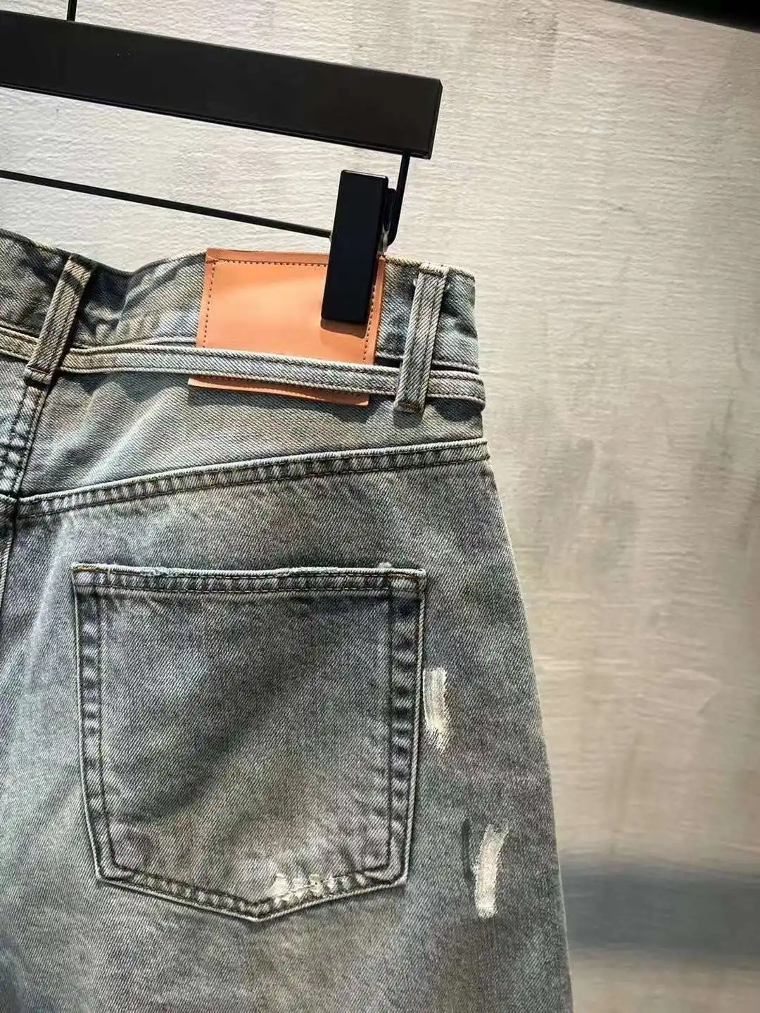 Acne Studios Distressed Paint-Splatter Denim Shorts D22518630 — view 15