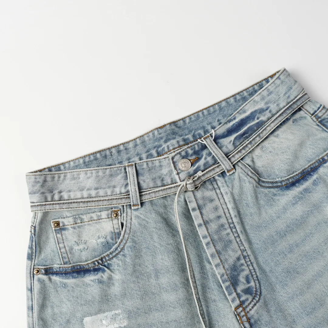 Acne Studios Distressed Paint-Splatter Denim Shorts D22518630 — view 23