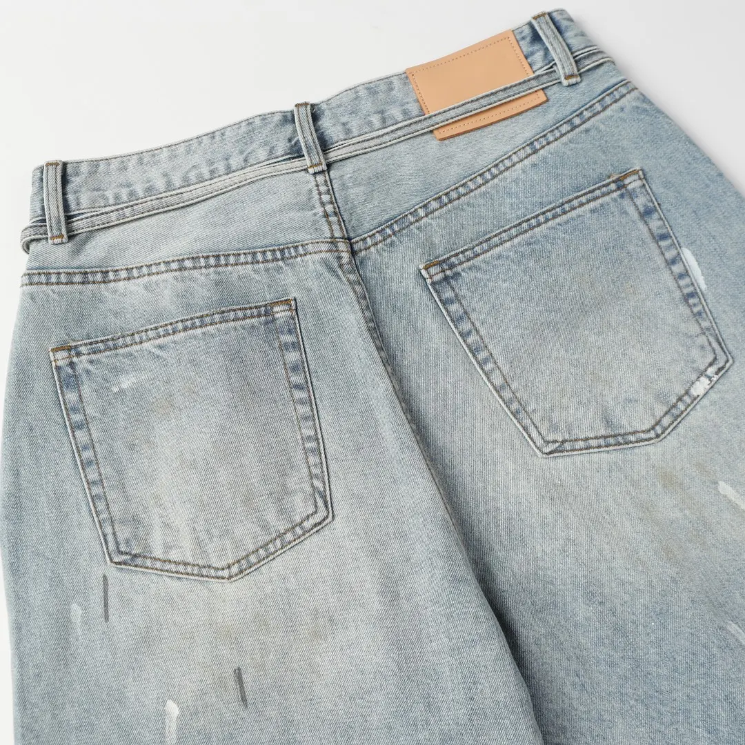 Acne Studios Distressed Paint-Splatter Denim Shorts D22518630 — view 26