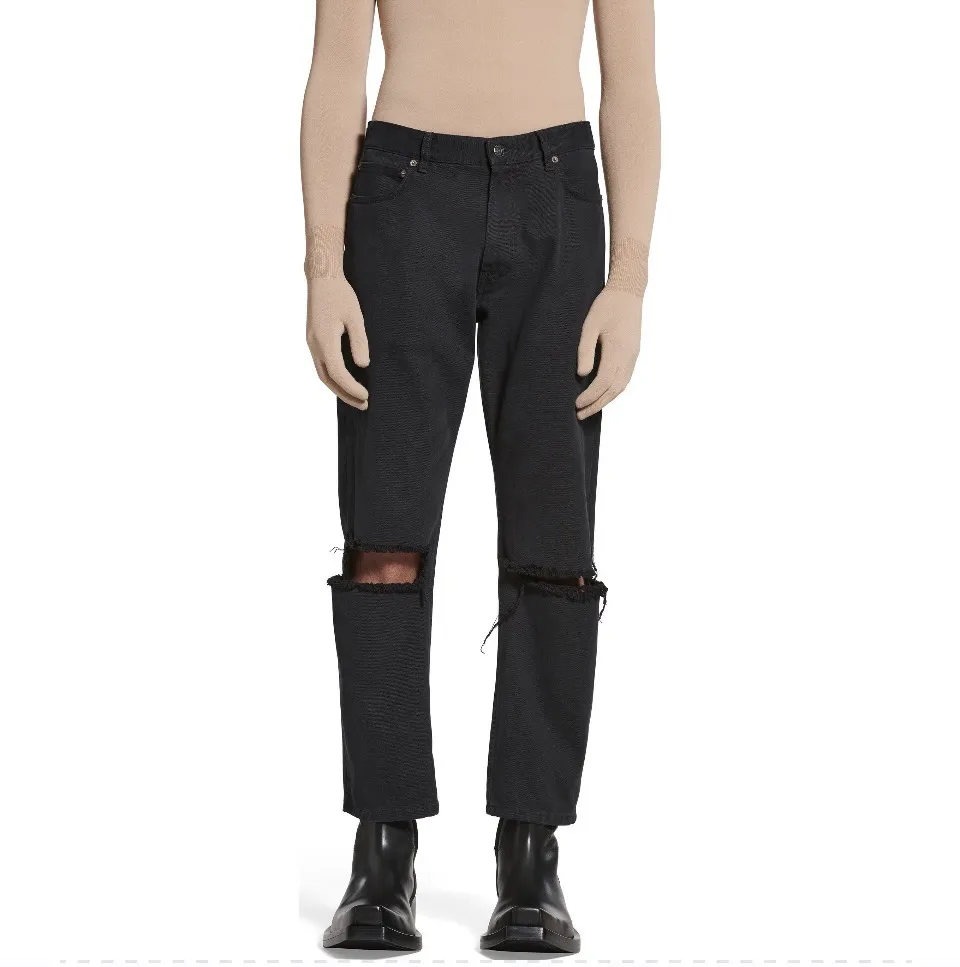 Busted Knee Straight-Leg Jeans D20020548 — view 3