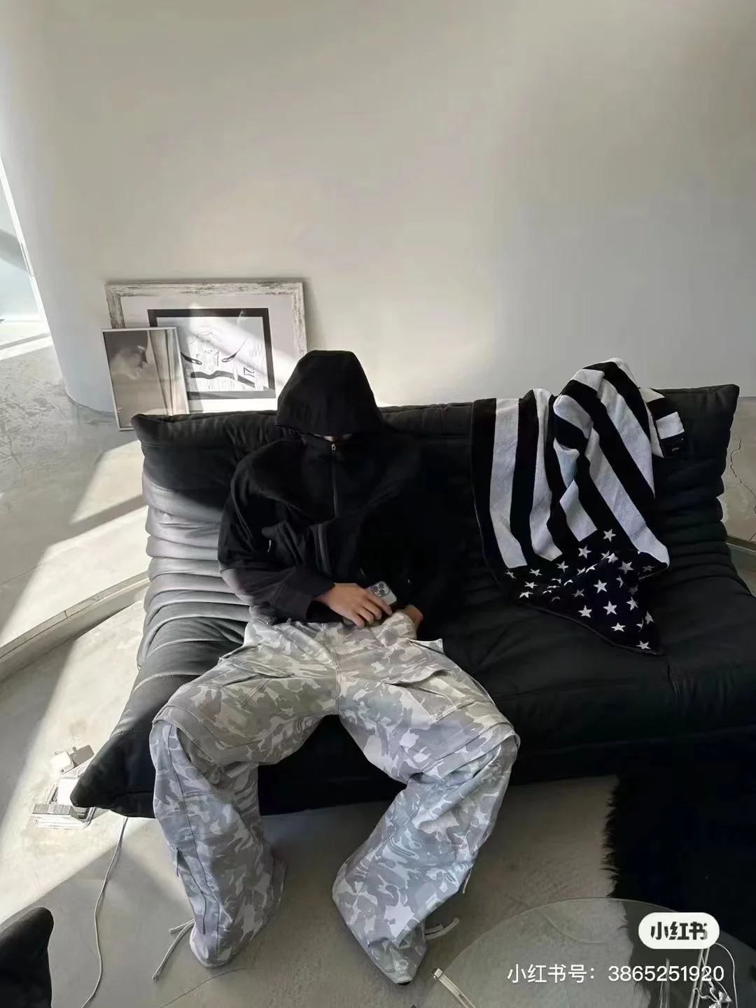 Balenciaga Hand-Painted Camouflage Cargo Trousers D23520547 — view 15