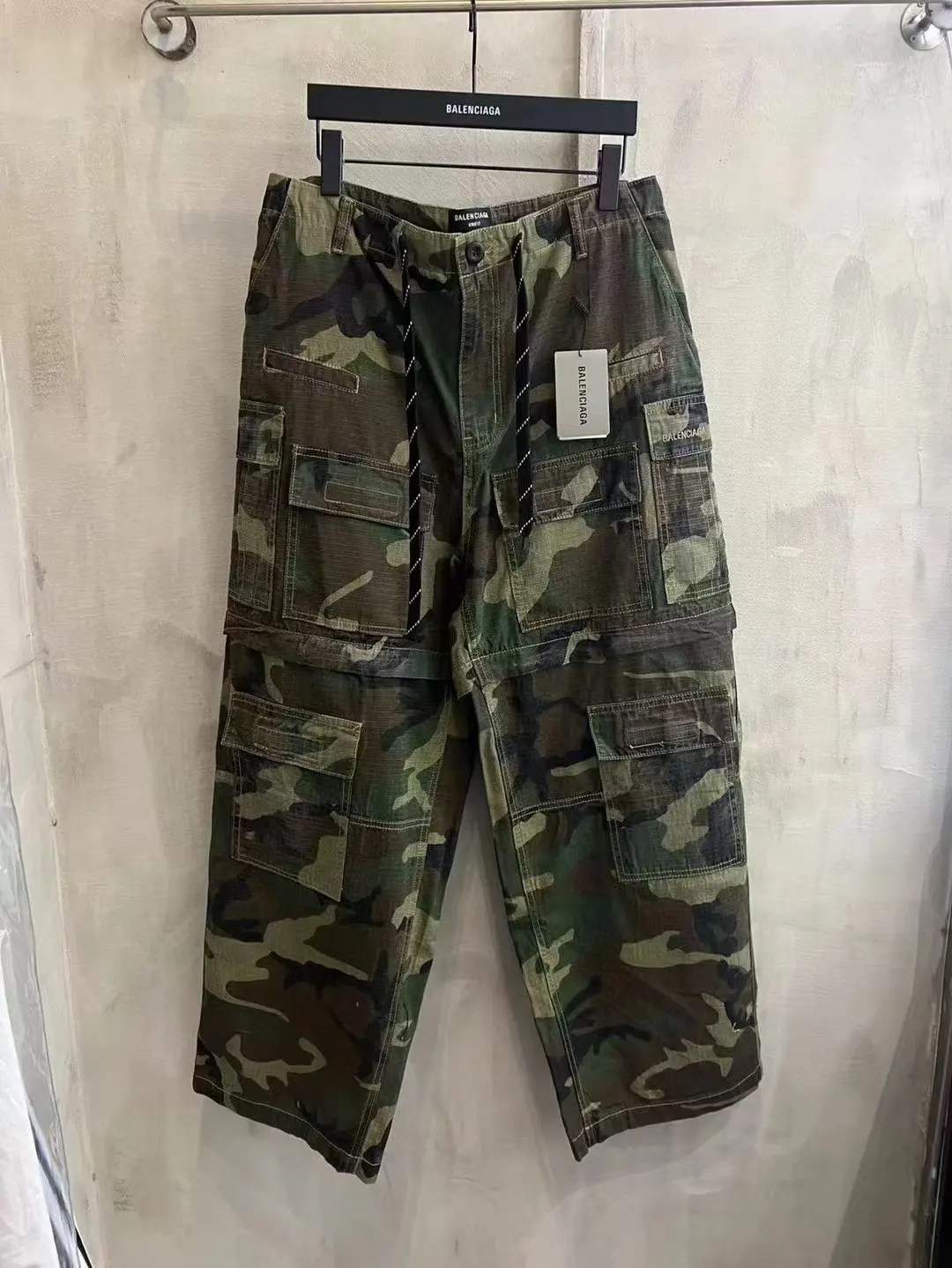 Balenciaga Hand-Painted Camouflage Cargo Trousers D23520547 — view 26