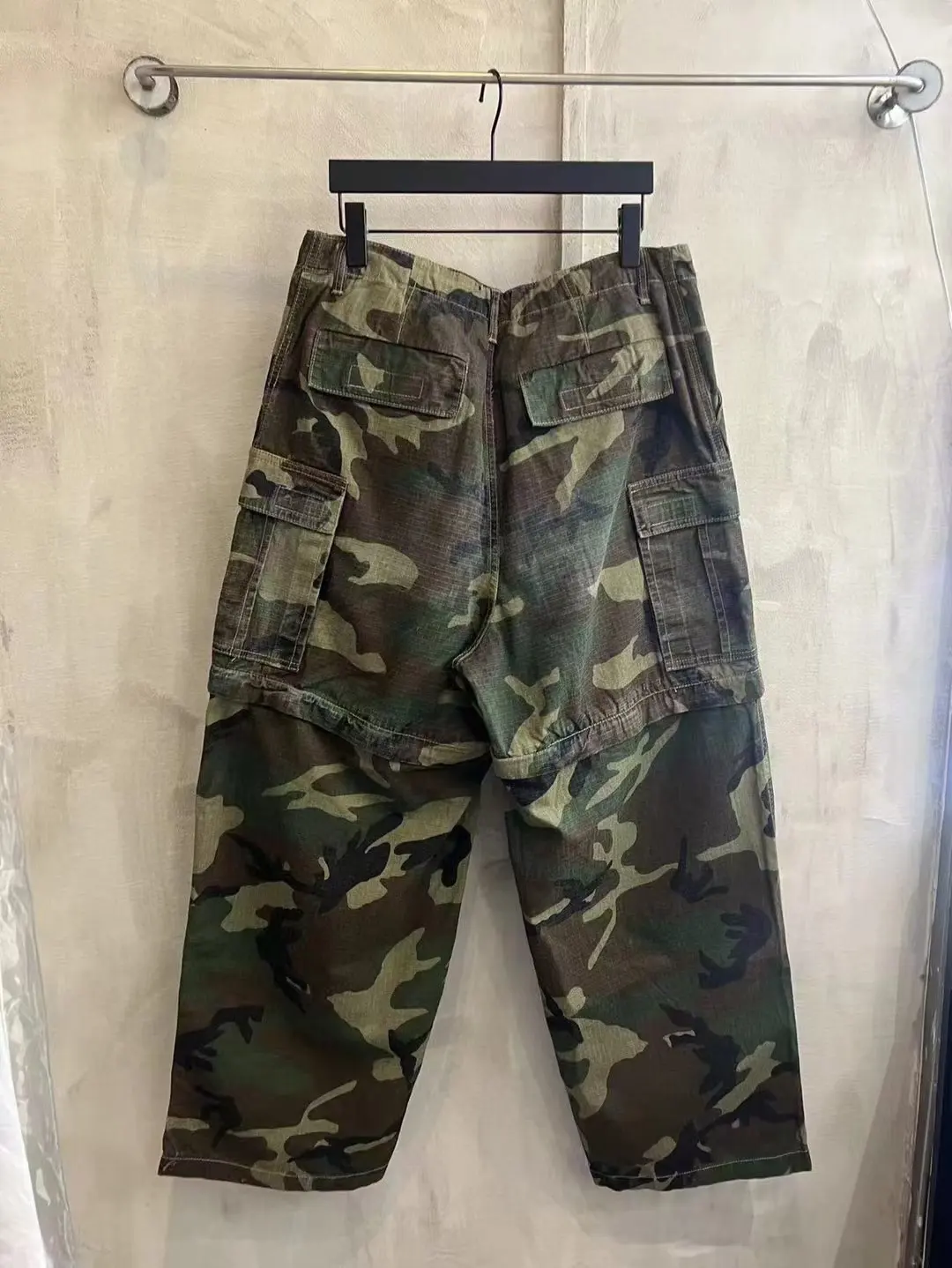 Balenciaga Hand-Painted Camouflage Cargo Trousers D23520547 — view 27