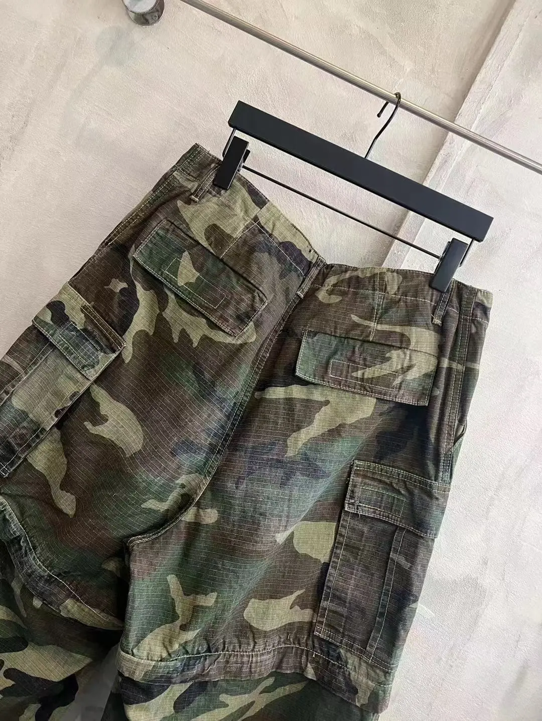 Balenciaga Hand-Painted Camouflage Cargo Trousers D23520547 — view 30