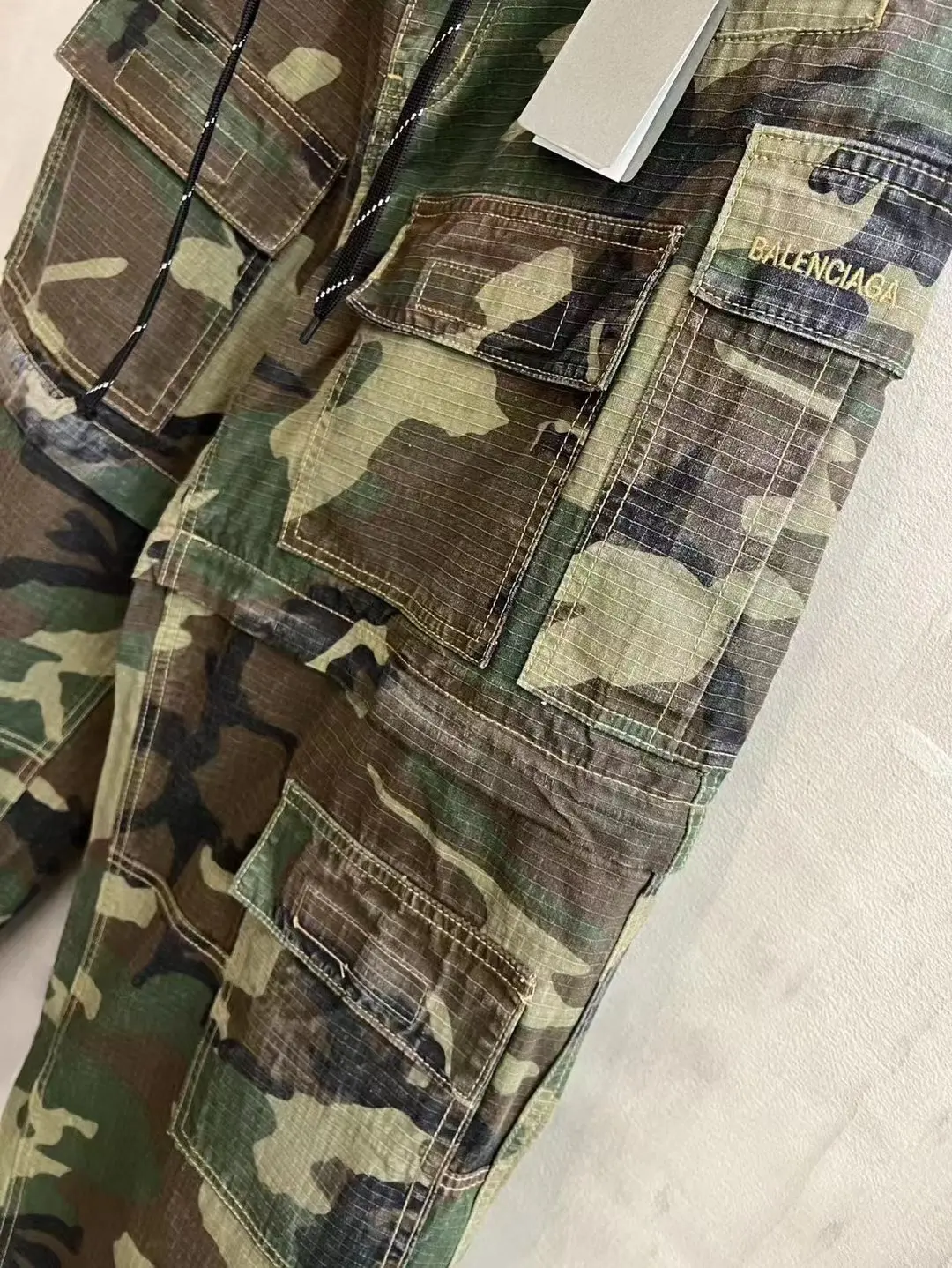 Balenciaga Hand-Painted Camouflage Cargo Trousers D23520547 — view 33