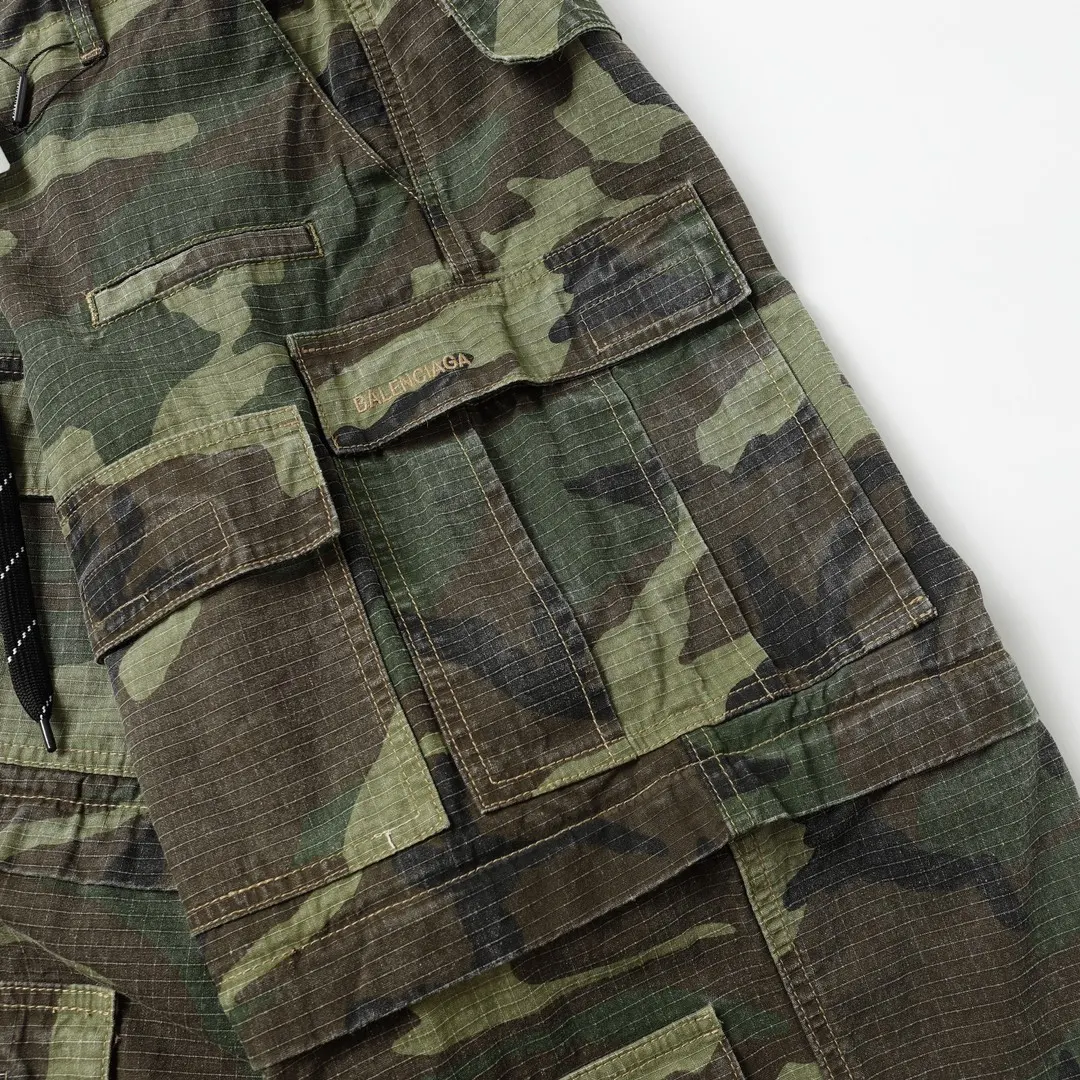 Balenciaga Hand-Painted Camouflage Cargo Trousers D23520547 — view 47