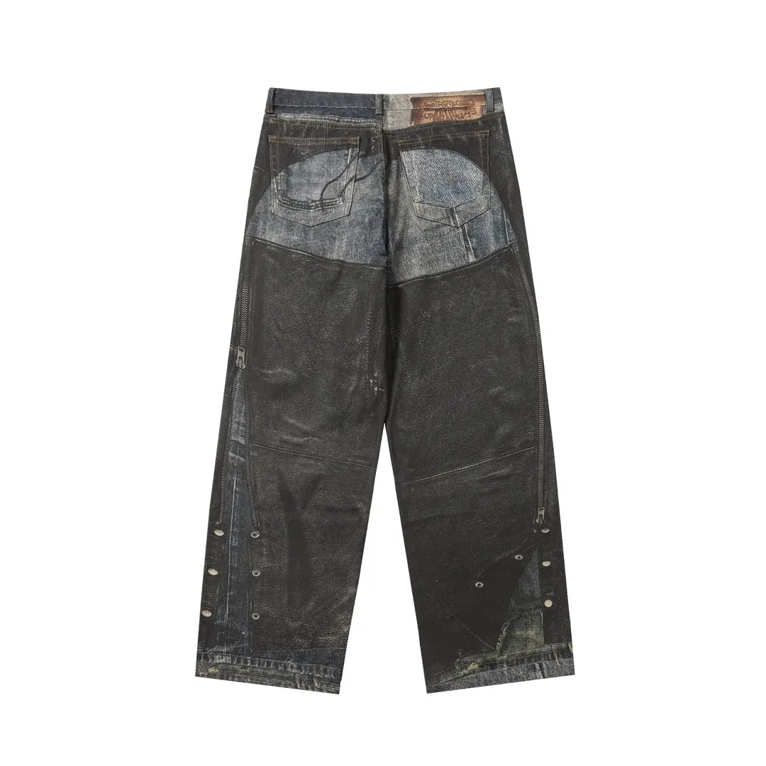 3D Digital Print Wide-Leg Jeans D25018629 — view 10