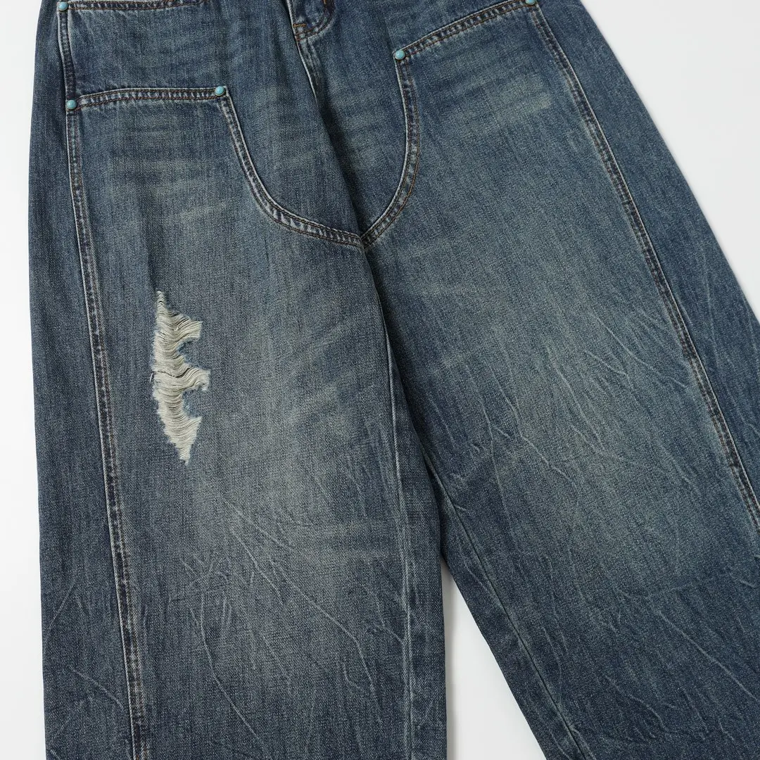 Turquoise Studded Relaxed-Fit Jeans D25518628 — view 14