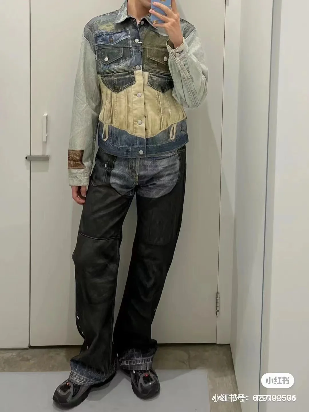 3D Trompe L'oeil Print Denim Jacket D26018625 — view 5