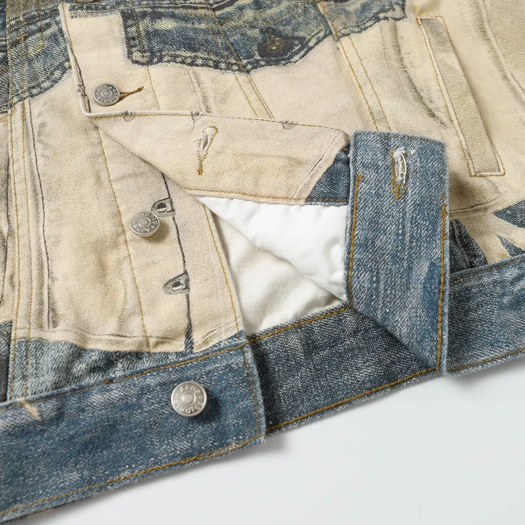 3D Trompe L'oeil Print Denim Jacket D26018625 — view 22