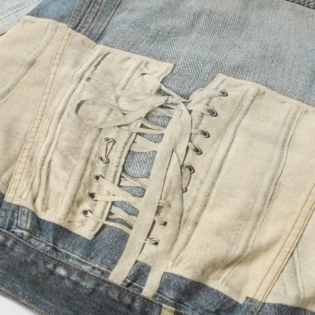 3D Trompe L'oeil Print Denim Jacket D26018625 — view 23
