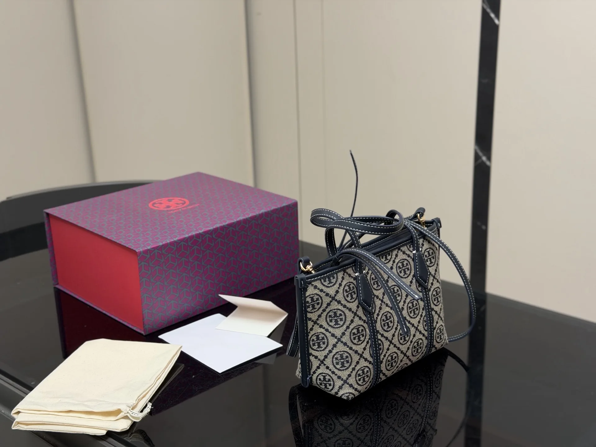 Perry Mini Monogram Jacquard Tote Bag D31018284 — view 5