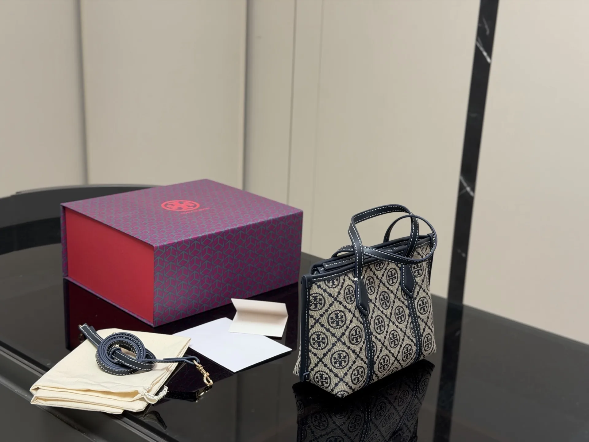 Perry Mini Monogram Jacquard Tote Bag D31018284 — view 7